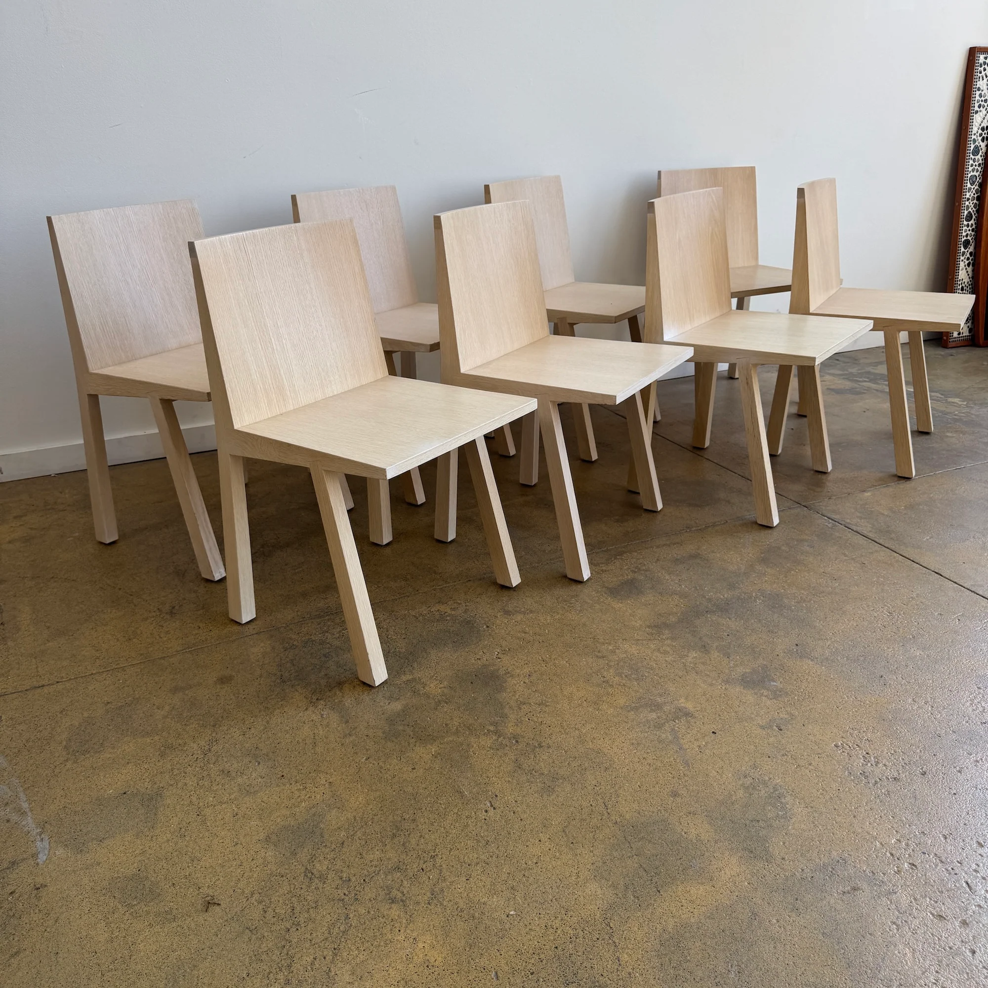 Andreu World Woody Set of 8 Dining Oakwood Dining chairs - Image 4