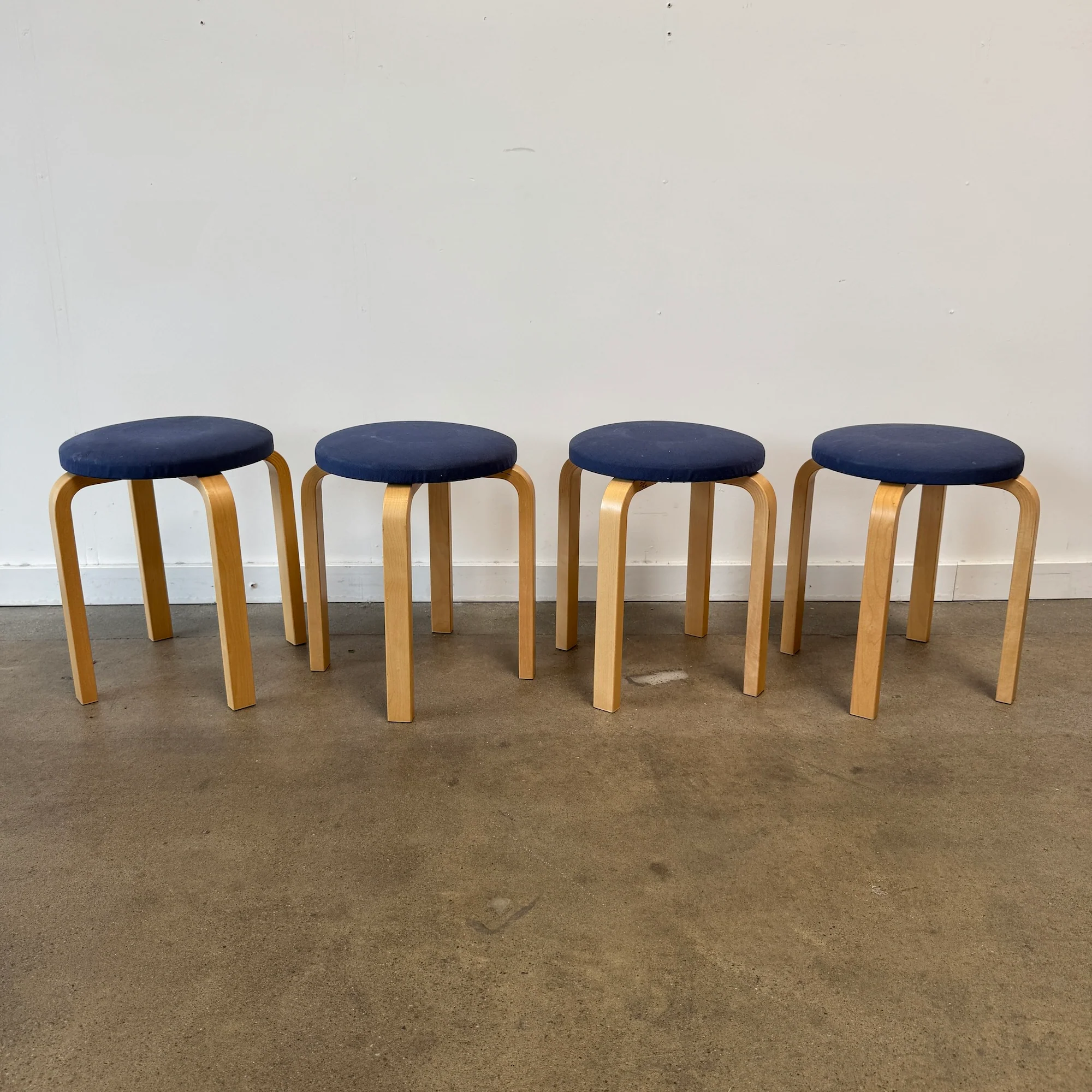 Artek Alvar Aalto Four Legged Stool E60 Upholstered Seat (Price Per)