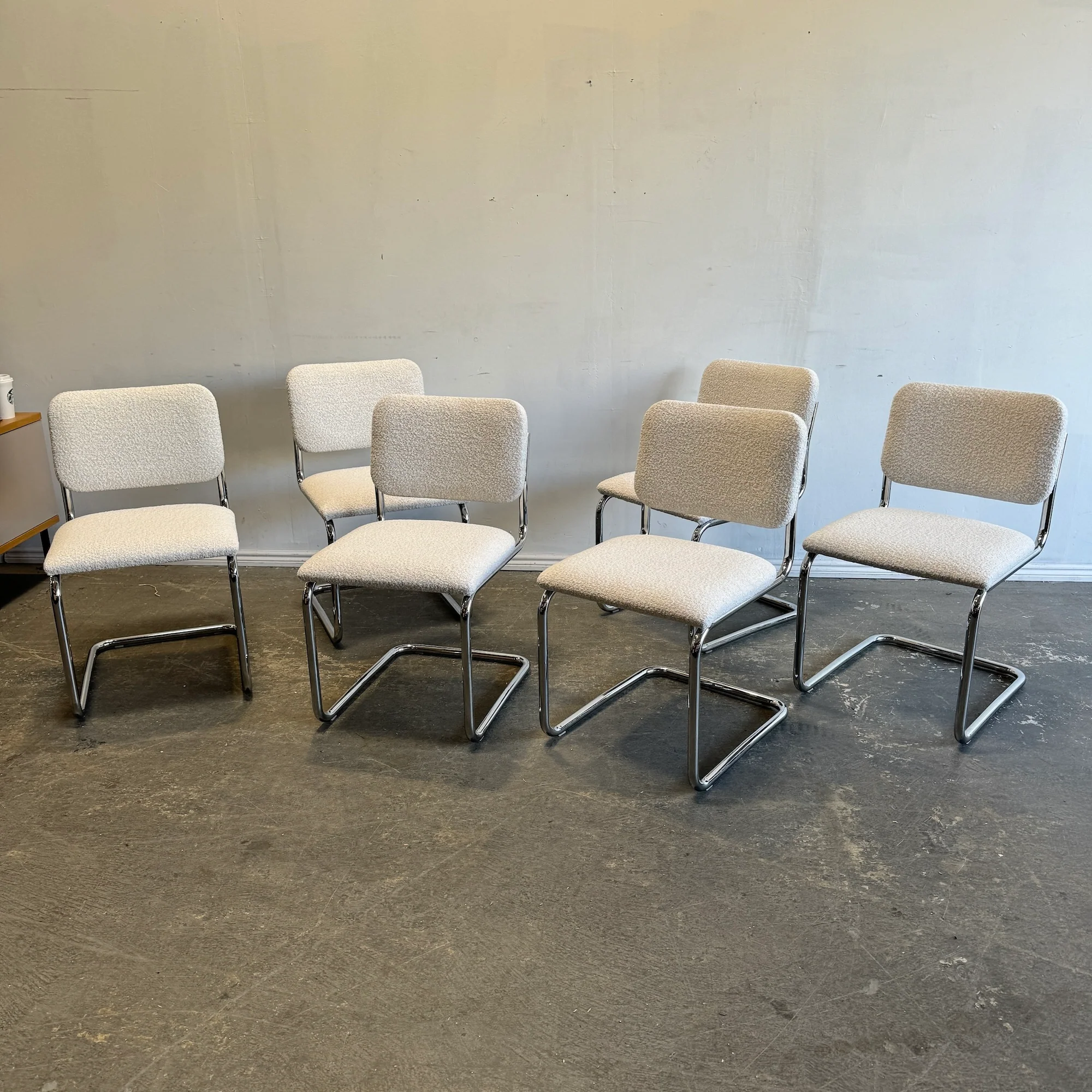 Brand New! Knoll Cesca set of 6 boucle dining chairs