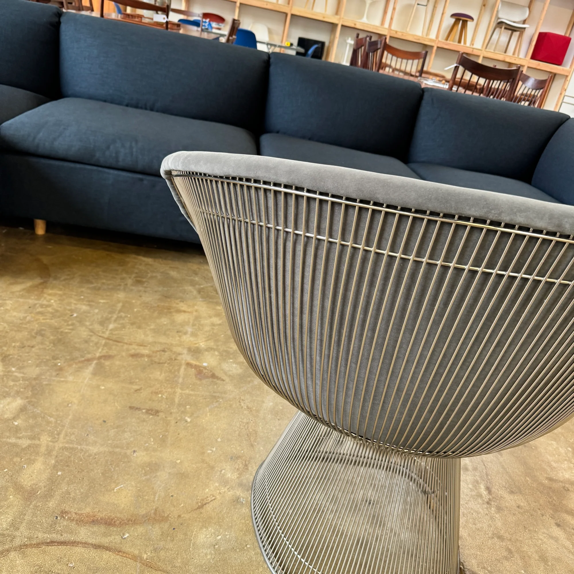 Authentic! Knoll Warren Platner Premium Velvelt Lounge Chair (New Upholstery) - Image 4