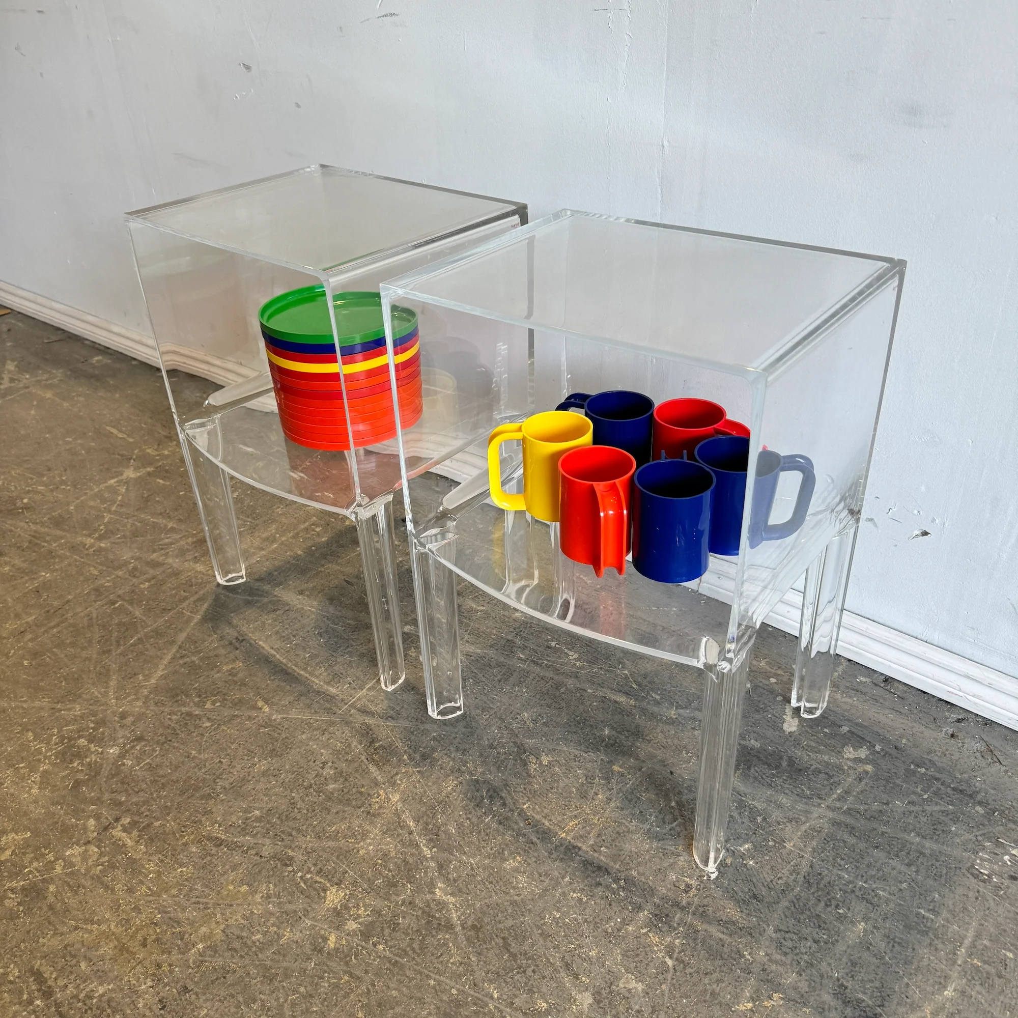 Authentic Pair of Kartell Small Ghost Buster Side Table by Philippe Starck (Translucent) - Image 4