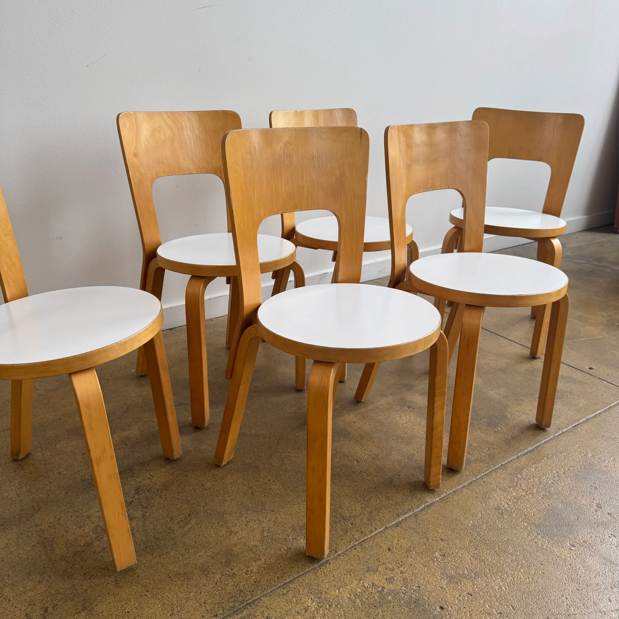 Authentic! Vintage Artek "Set of 6" Aalto Chair 66 - Image 3