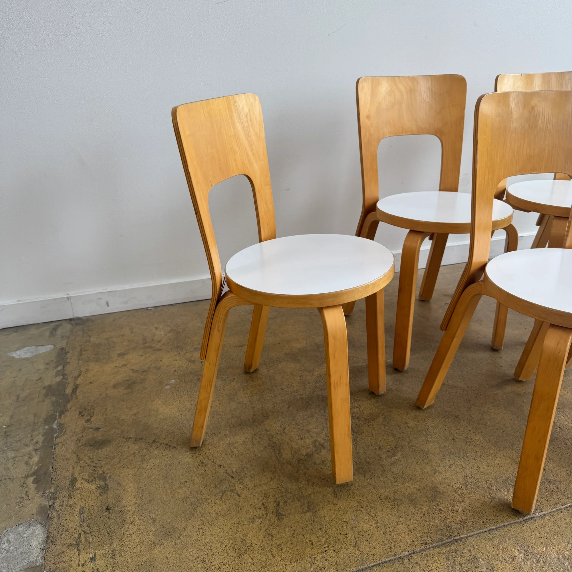Authentic! Vintage Artek "Set of 6" Aalto Chair 66 - Image 4