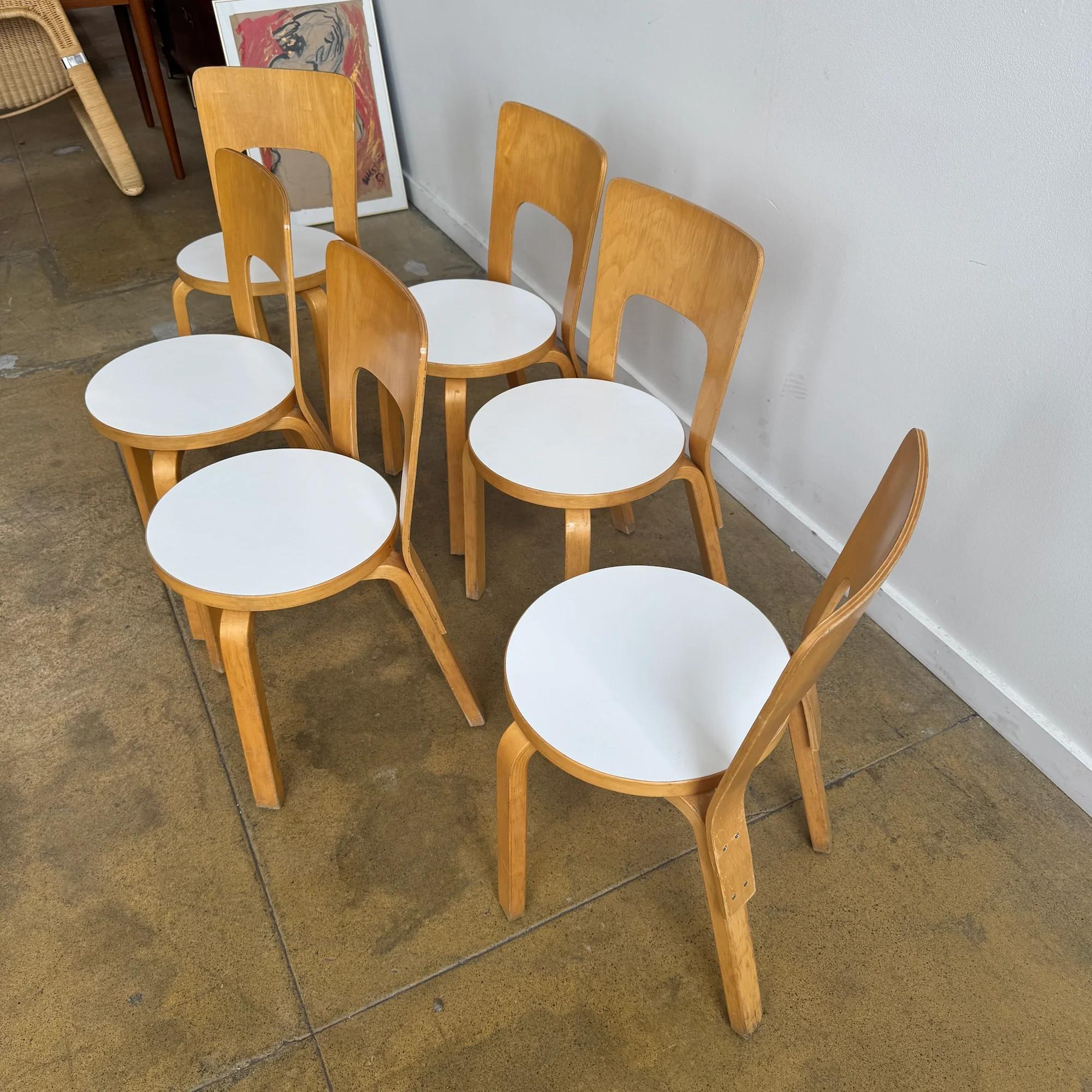 Authentic! Vintage Artek "Set of 6" Aalto Chair 66 - Image 5