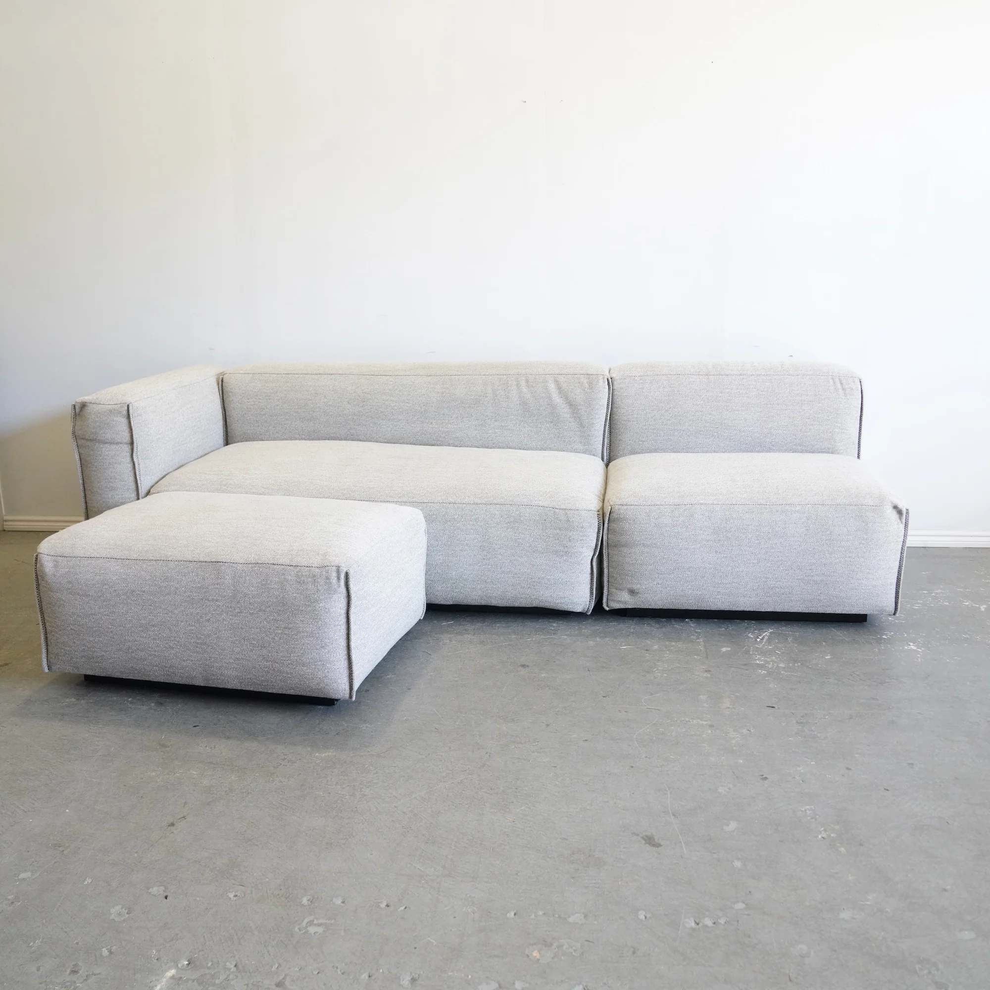 Blu Dot Three piece Modular Cleon Compact Sectional Sofa
