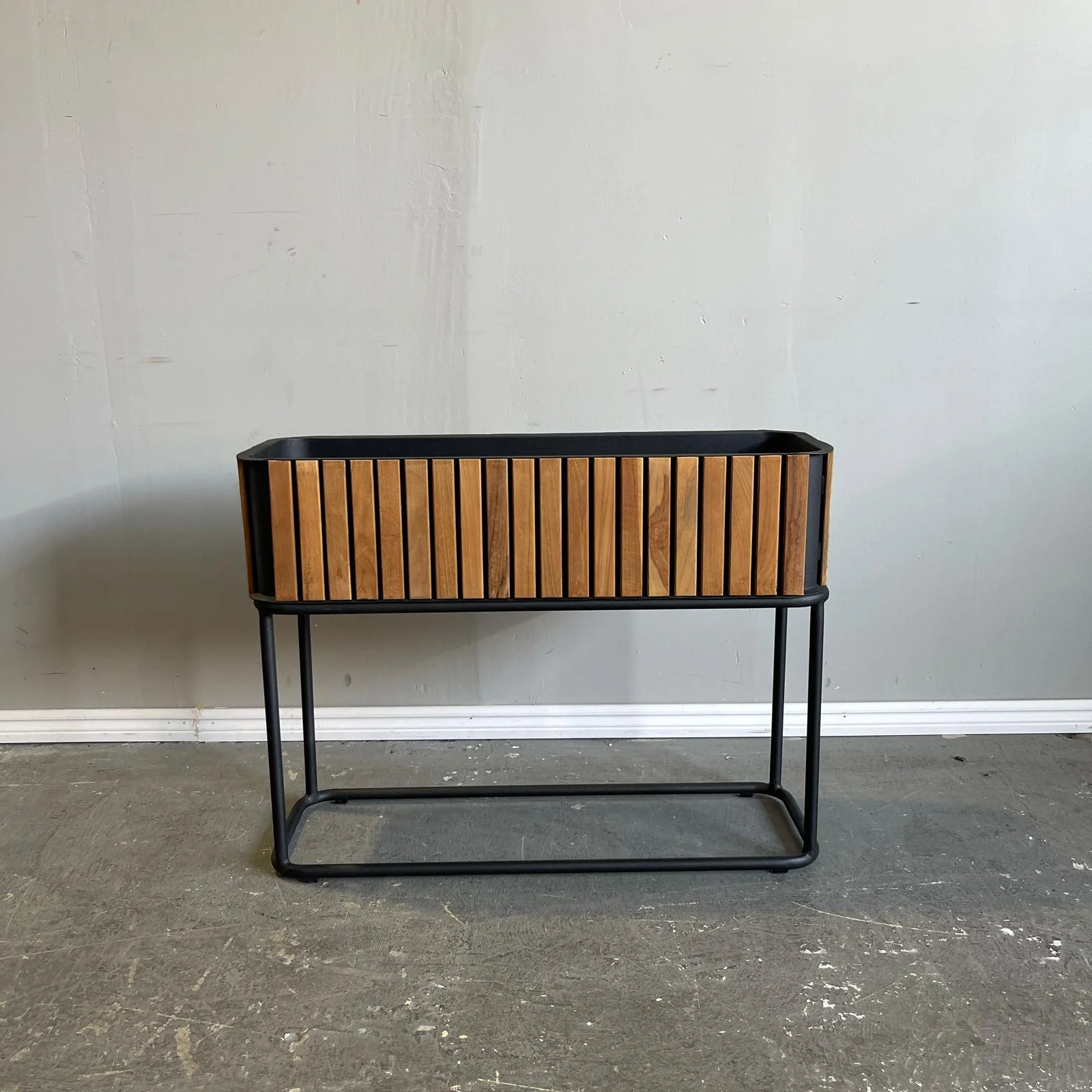 Combine 33" Teak Rectangular Planter With Base