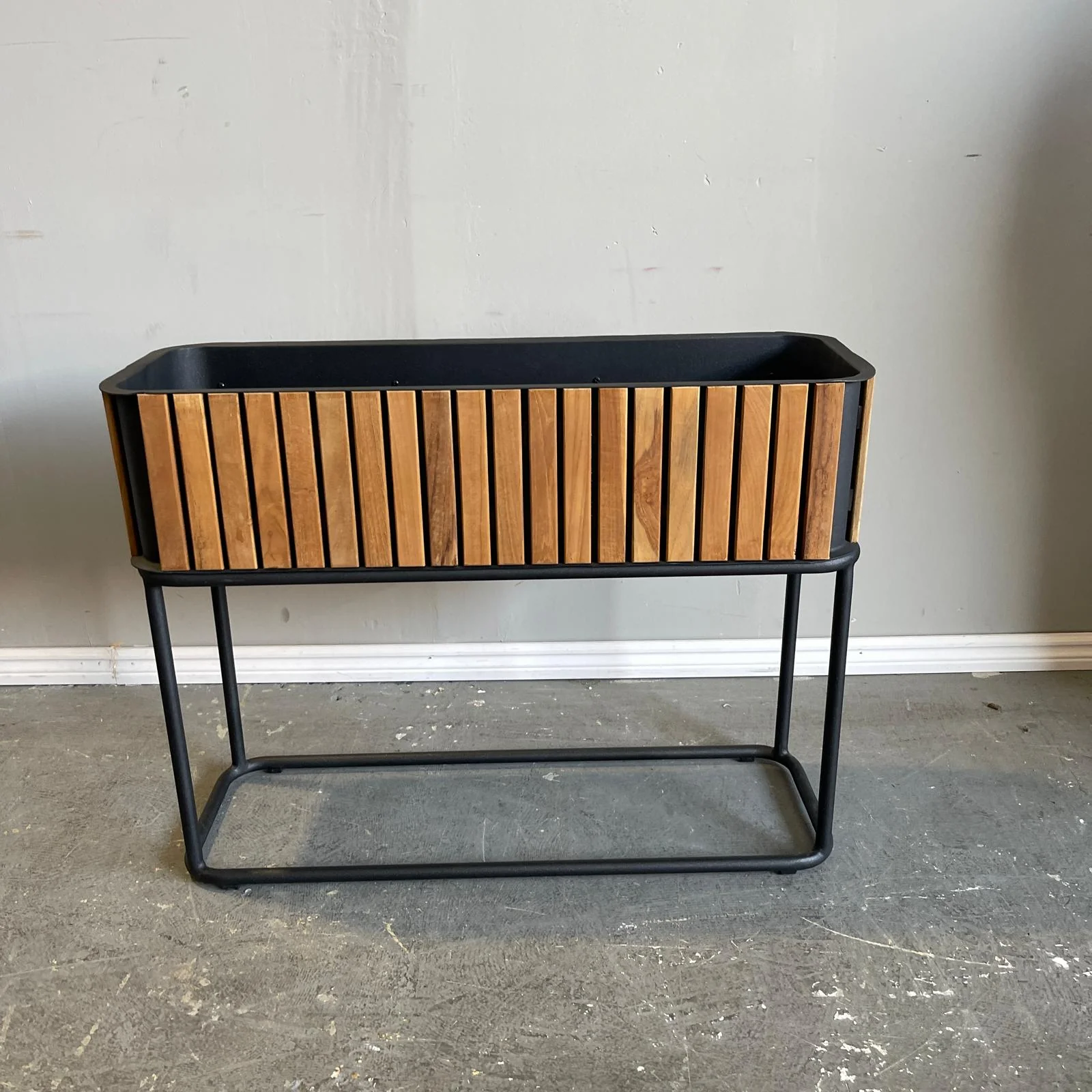 Combine 33" Teak Rectangular Planter With Base - Image 2