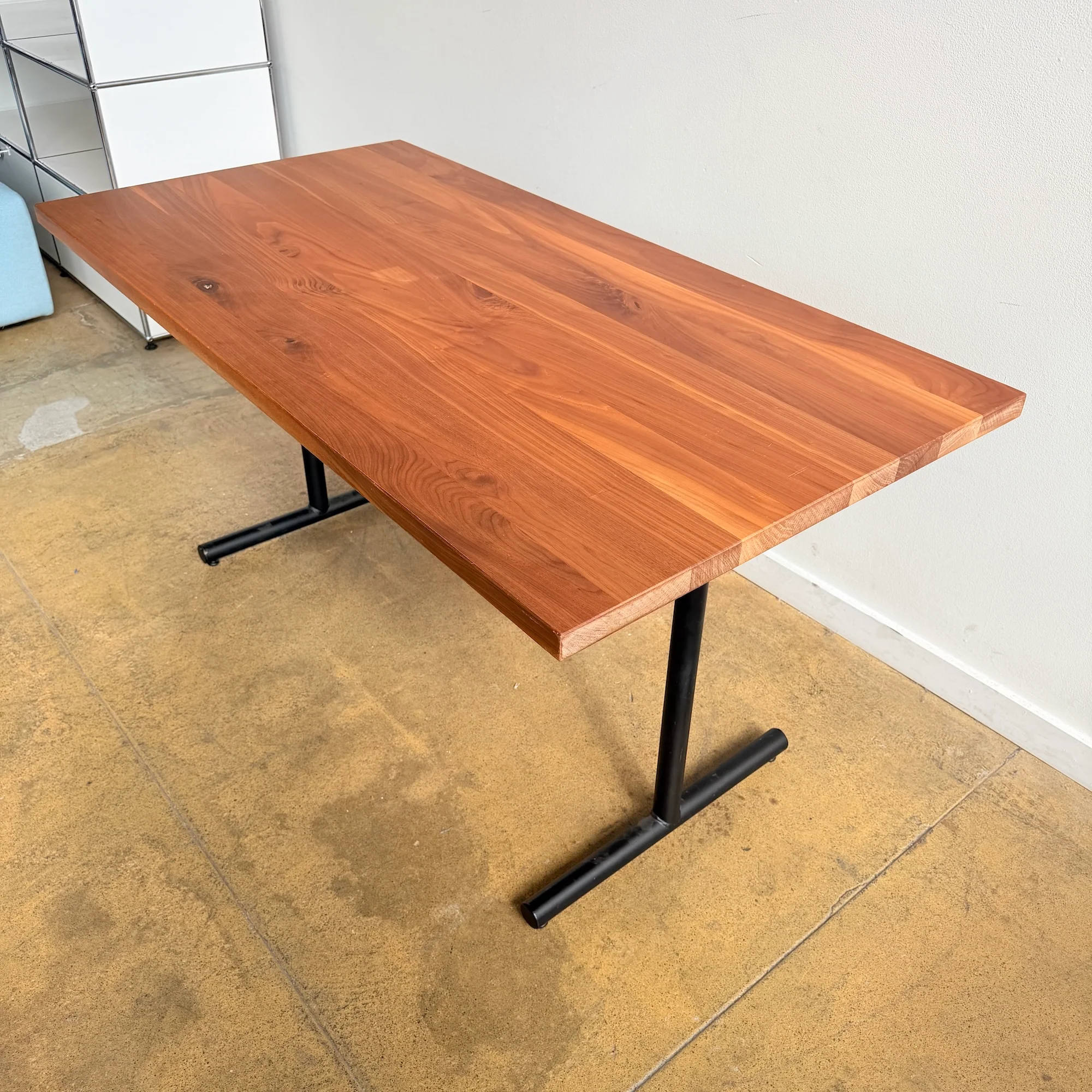 Crow Works Solid Walnut Wood T-Base Table/ Desk - Image 3