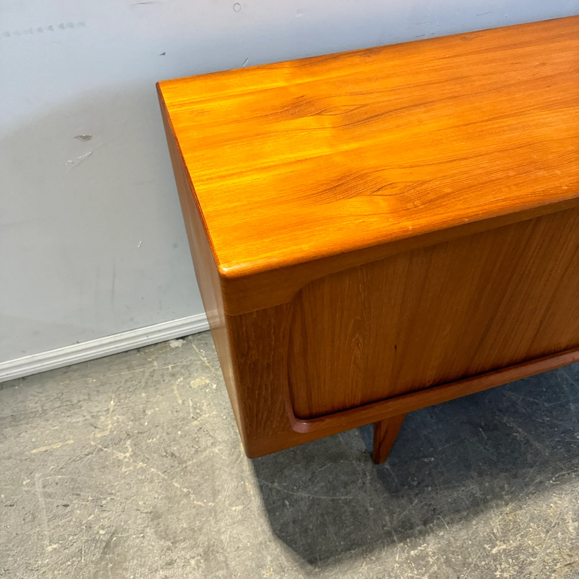 Danish Bernhard Pedersen Teak Tambour Door Long Credenza - Image 8
