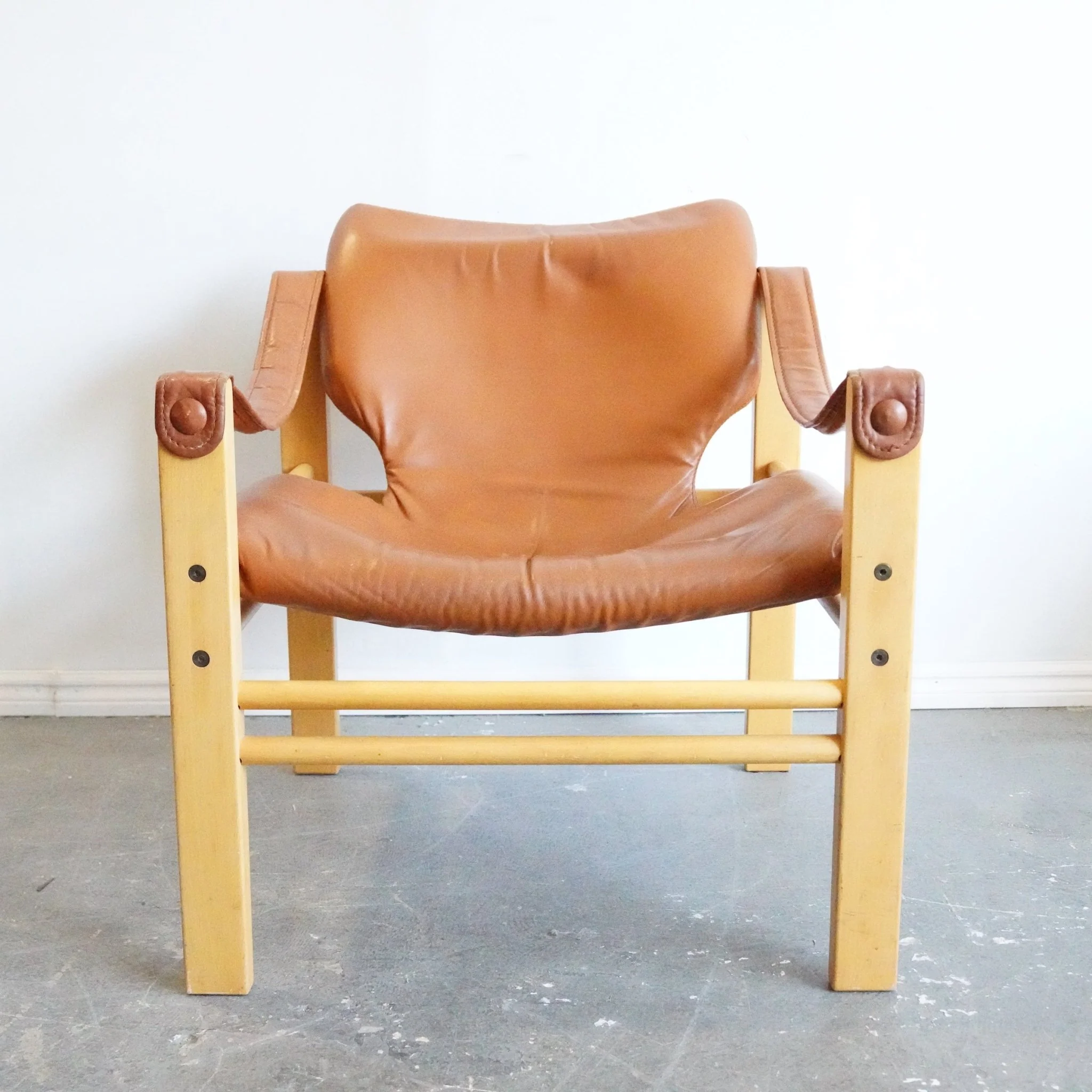 Danish MCM Skippers Møbler beech and leather safari lounge chair - Image 2