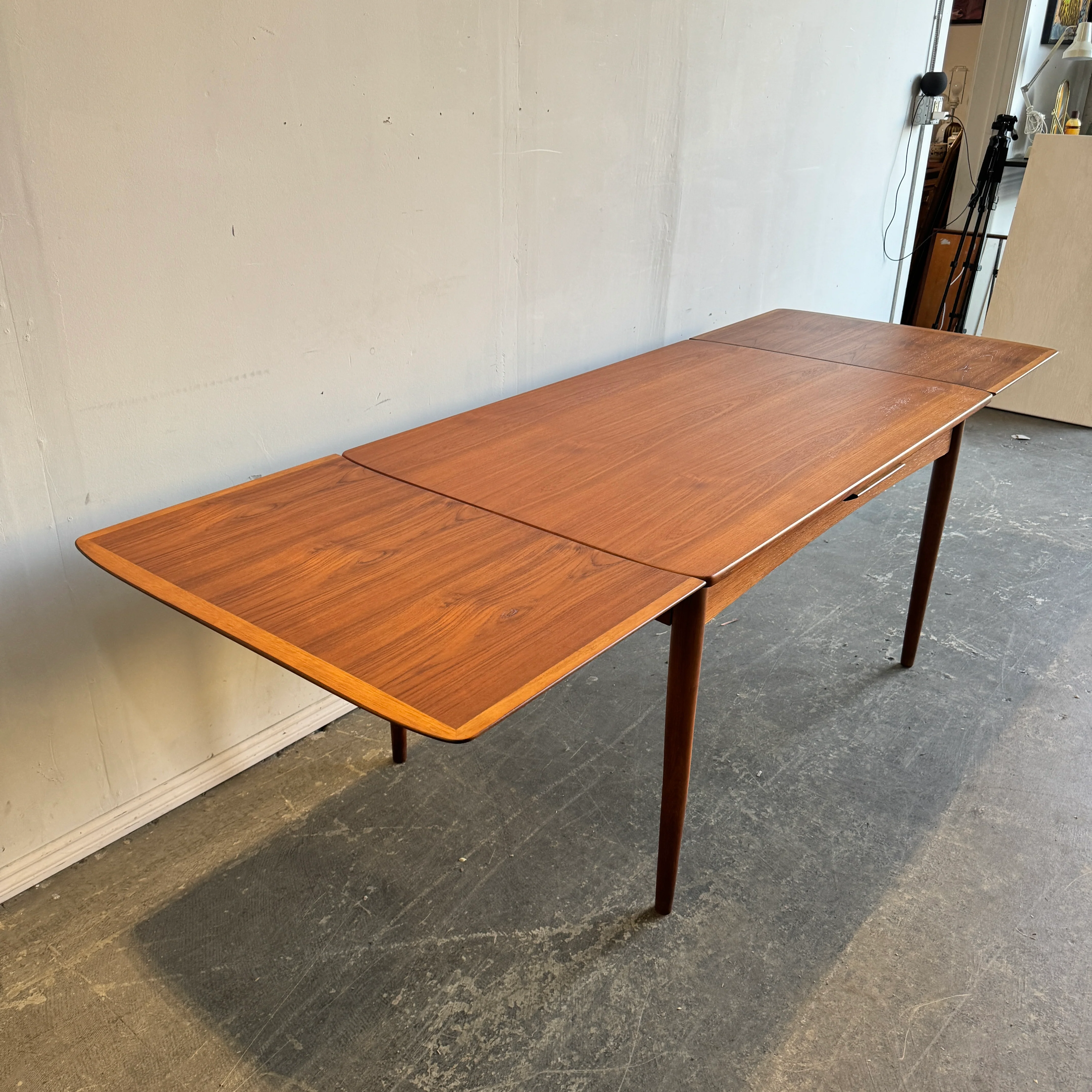 Danish Modern Arne Vodder Style Teak Dining Table - Image 2