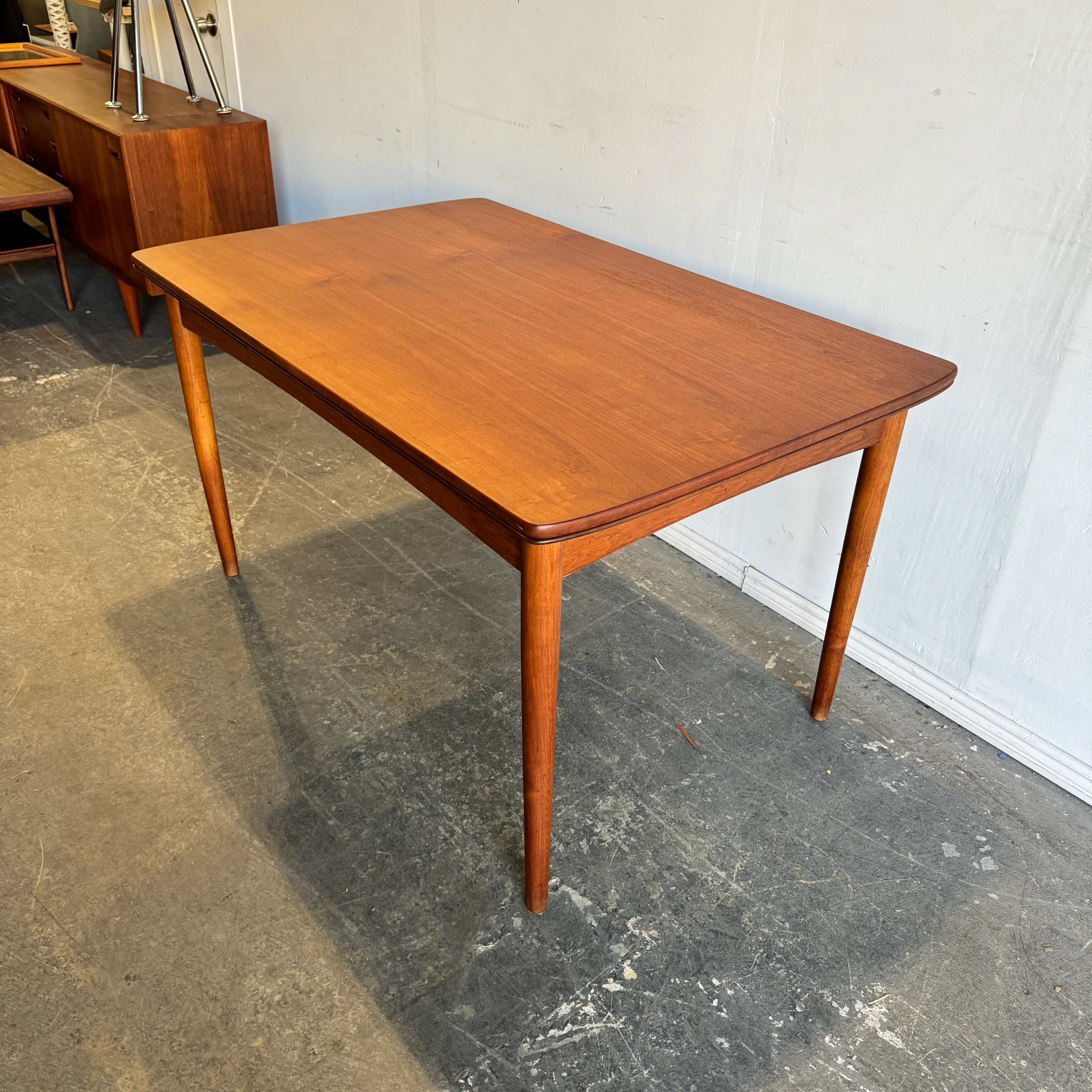 Danish Modern Arne Vodder Style Teak Dining Table - Image 4