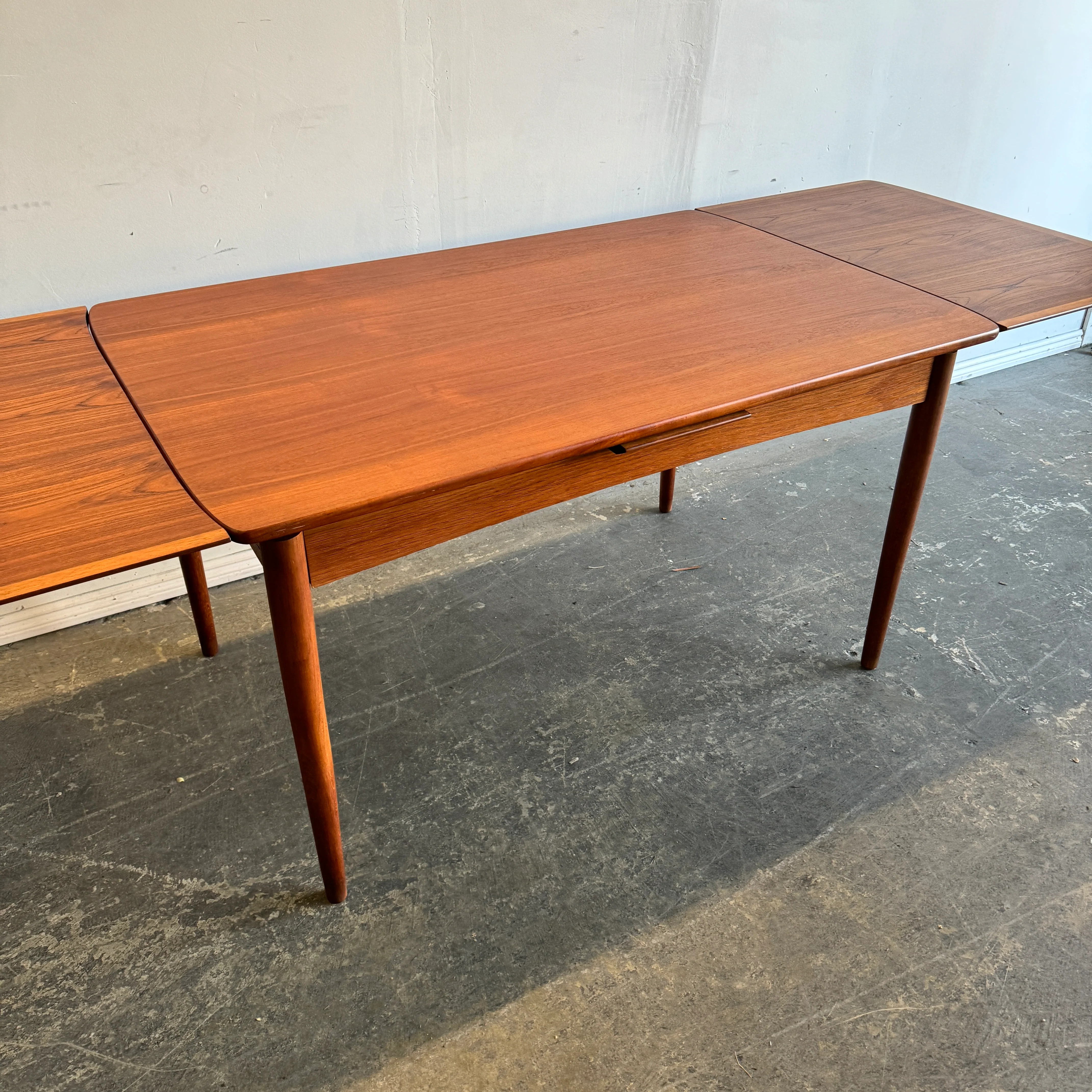 Danish Modern Arne Vodder Style Teak Dining Table - Image 6