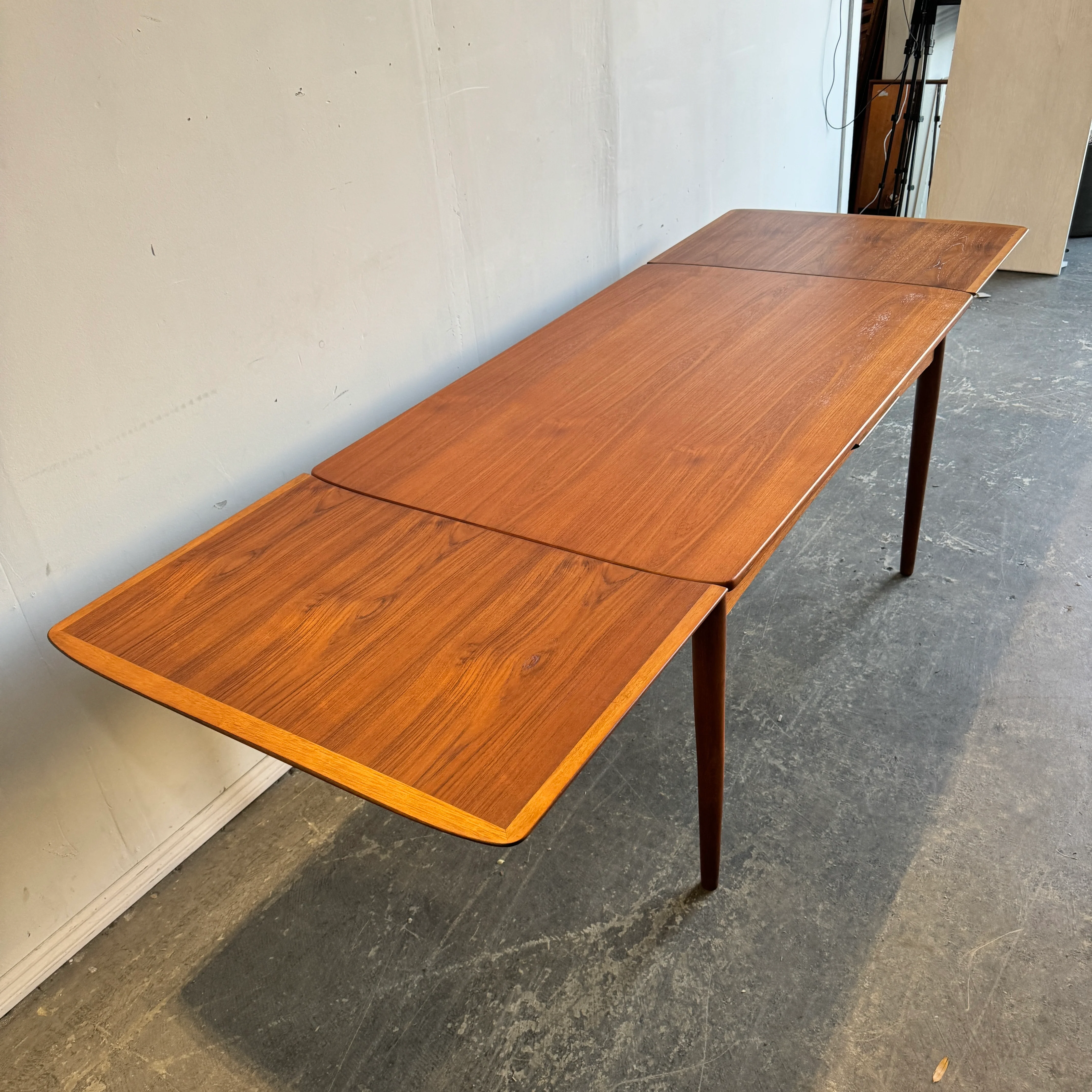 Danish Modern Arne Vodder Style Teak Dining Table - Image 7
