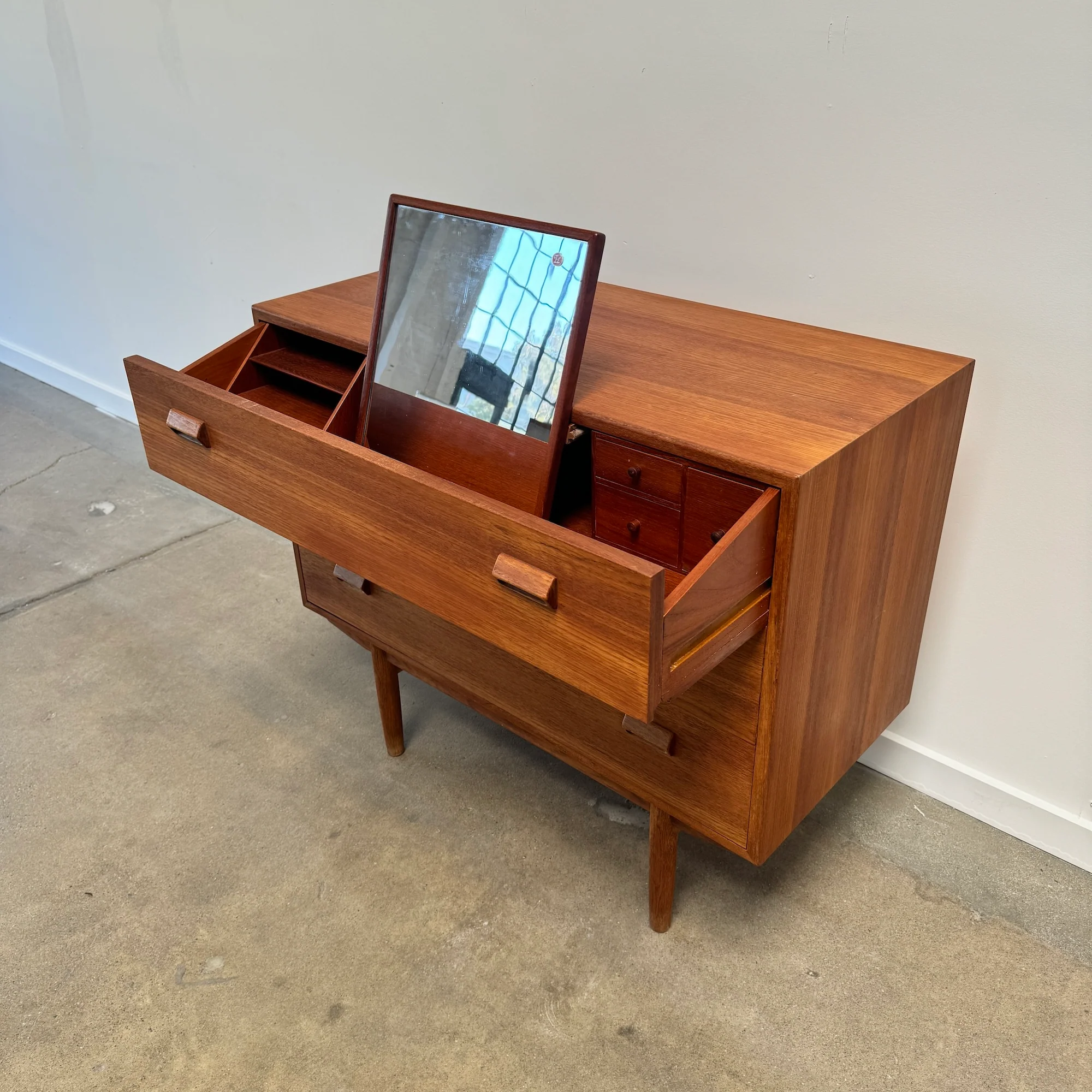 Danish Modern Borge Morgensen Teak Low Vanity Dresser - Image 7