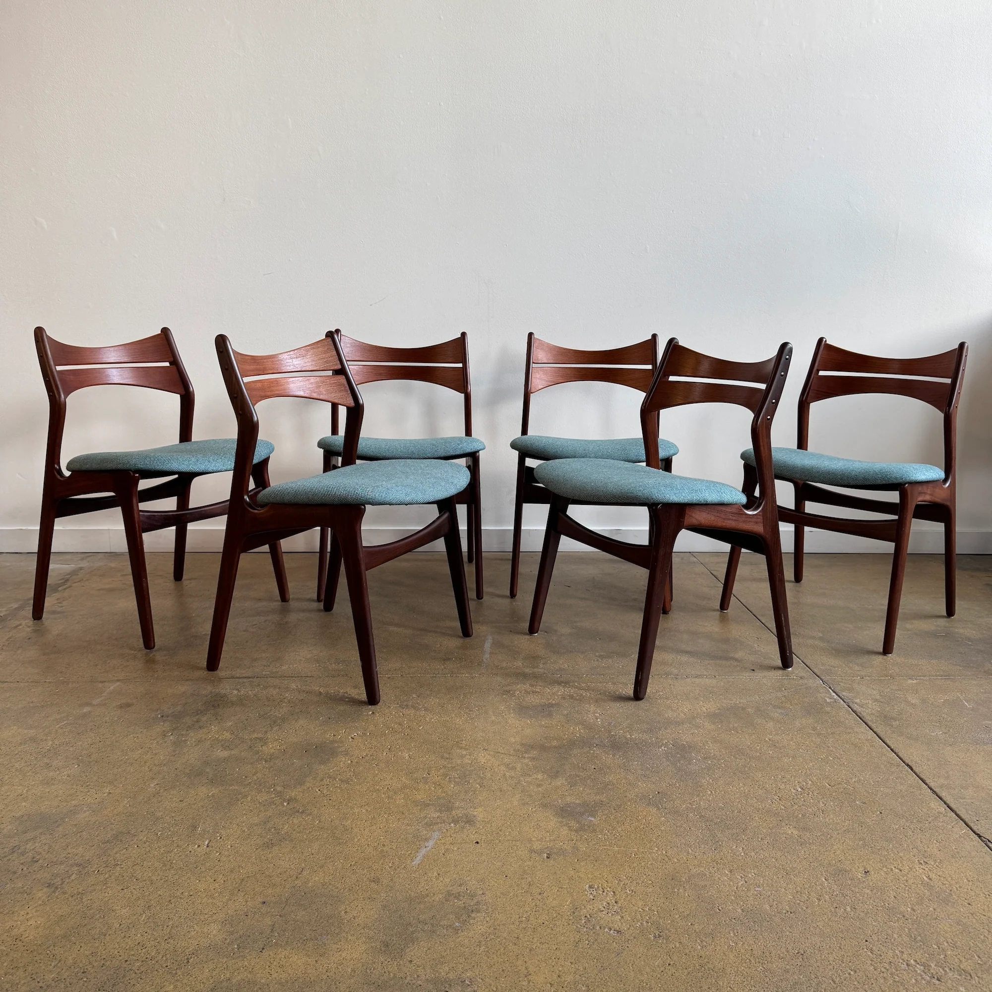Danish Modern Erik Buch model 310 set of 6 Teak dining chairs
