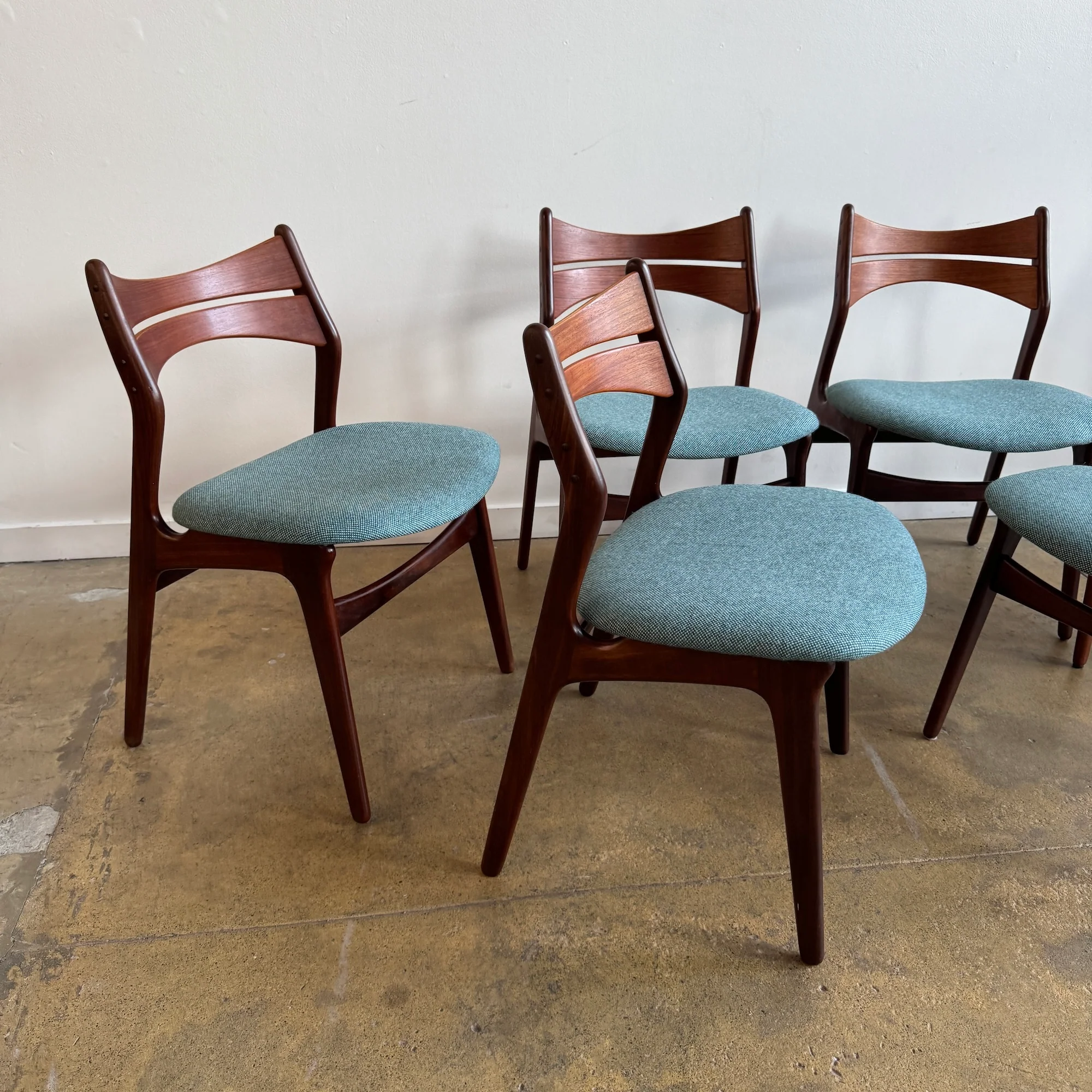 Danish Modern Erik Buch model 310 set of 6 Teak dining chairs - Image 4