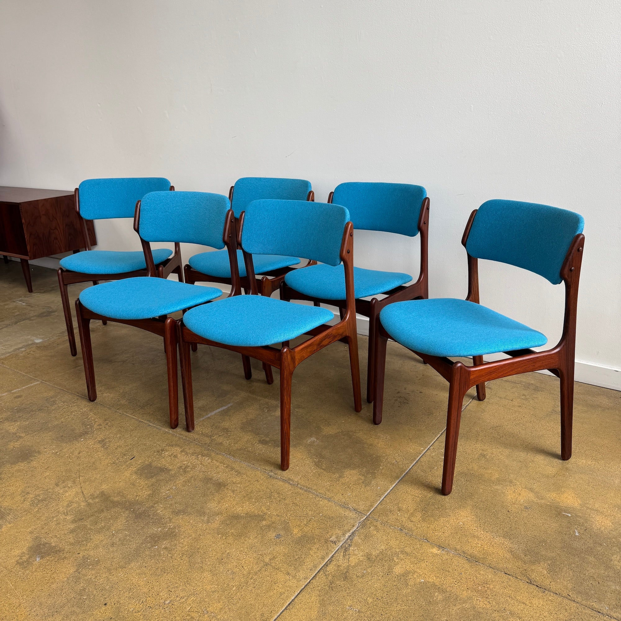 Danish Modern Erik Buch Model 49 Rosewood Dining chairs (New Upholstery) - Image 2