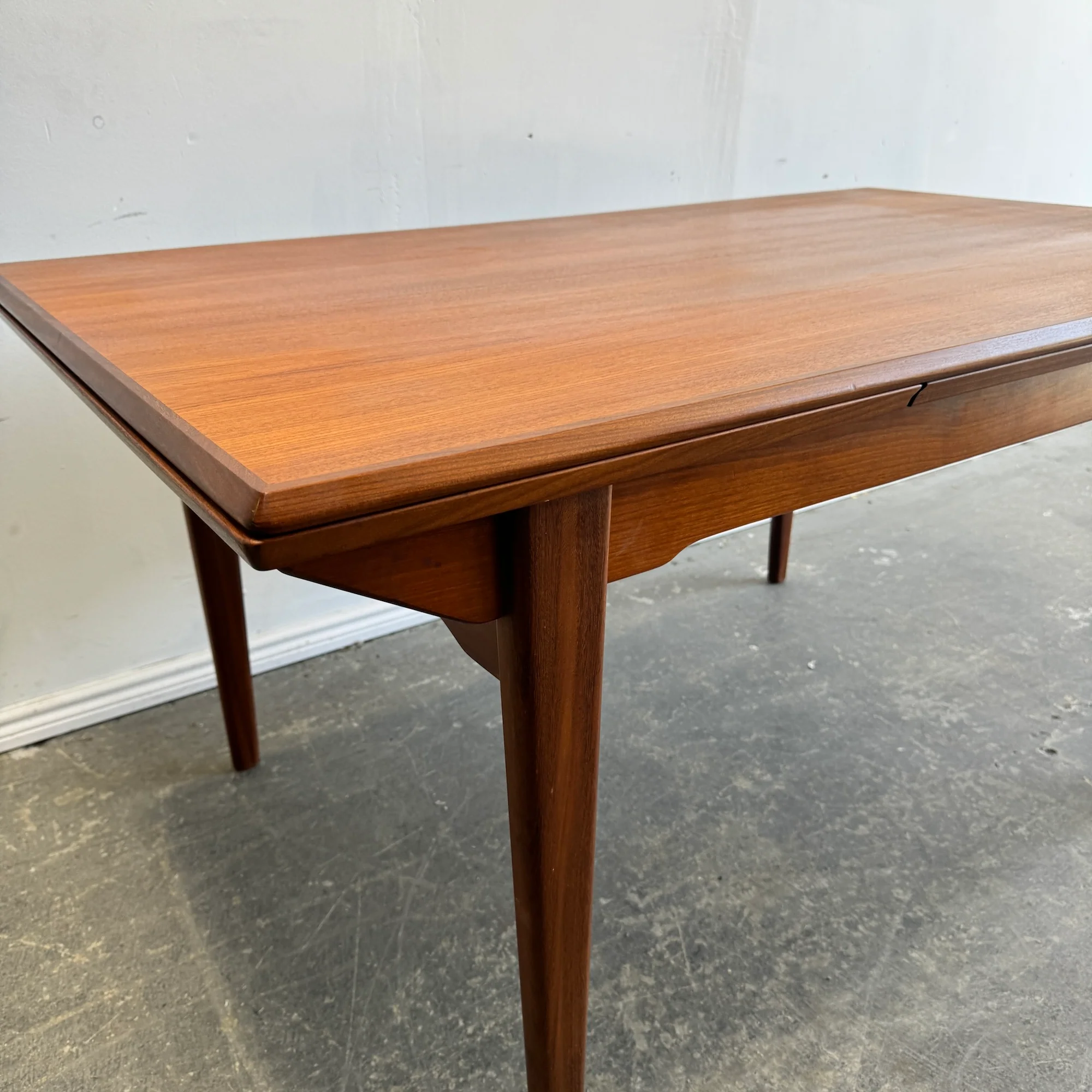 Danish Modern Expandable teak dining table - Image 10