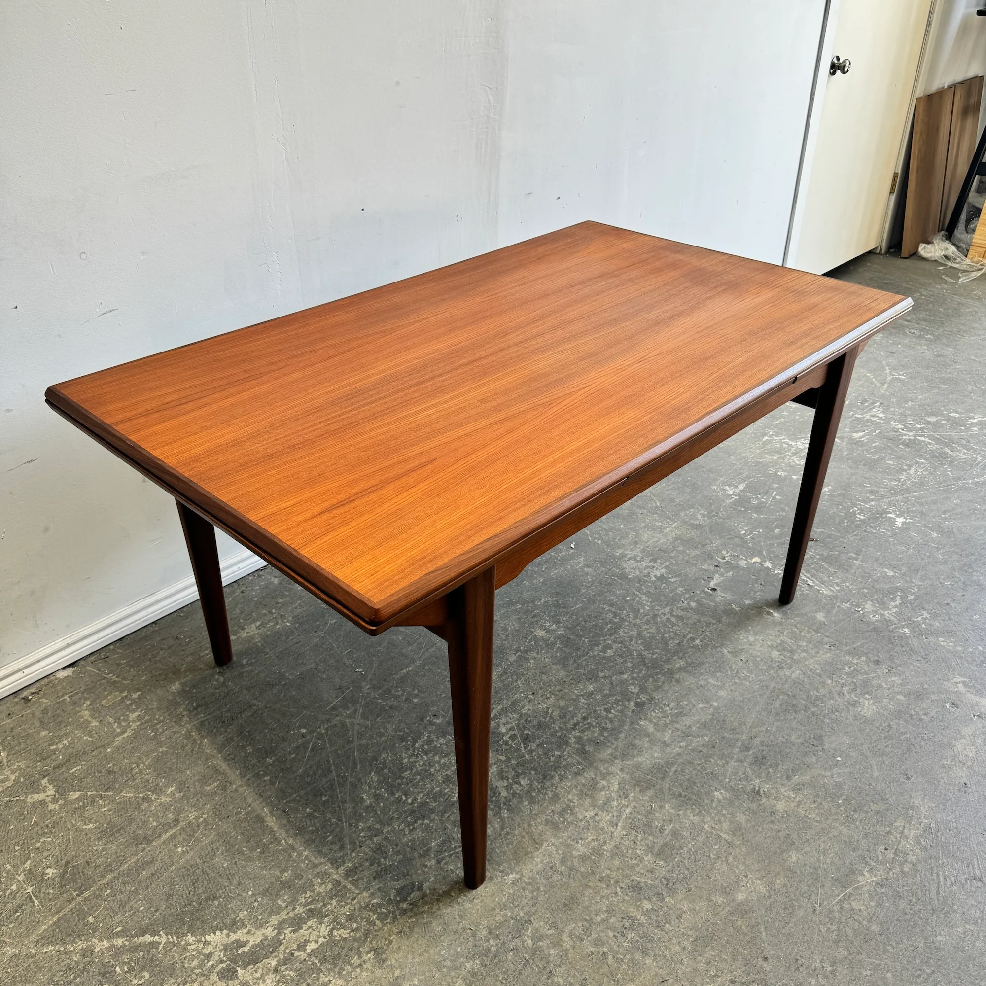 Danish Modern Expandable teak dining table - Image 12