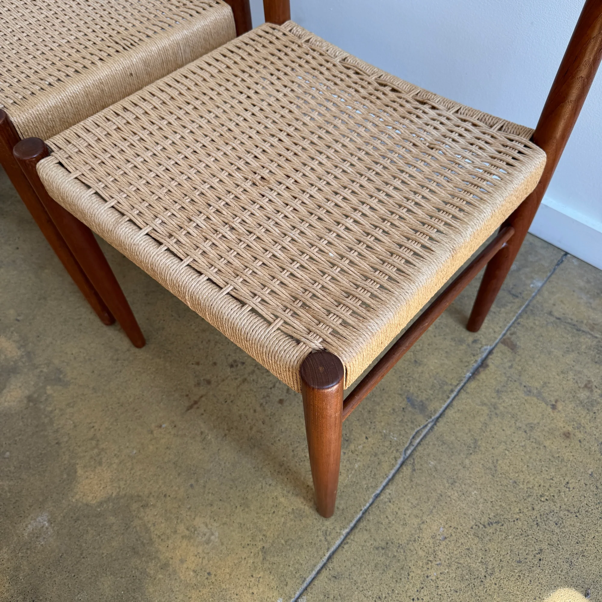Danish Modern H.W. Klein Set of 4 for Bramin Paper Cord Dining Chairs, 1960s - Image 5