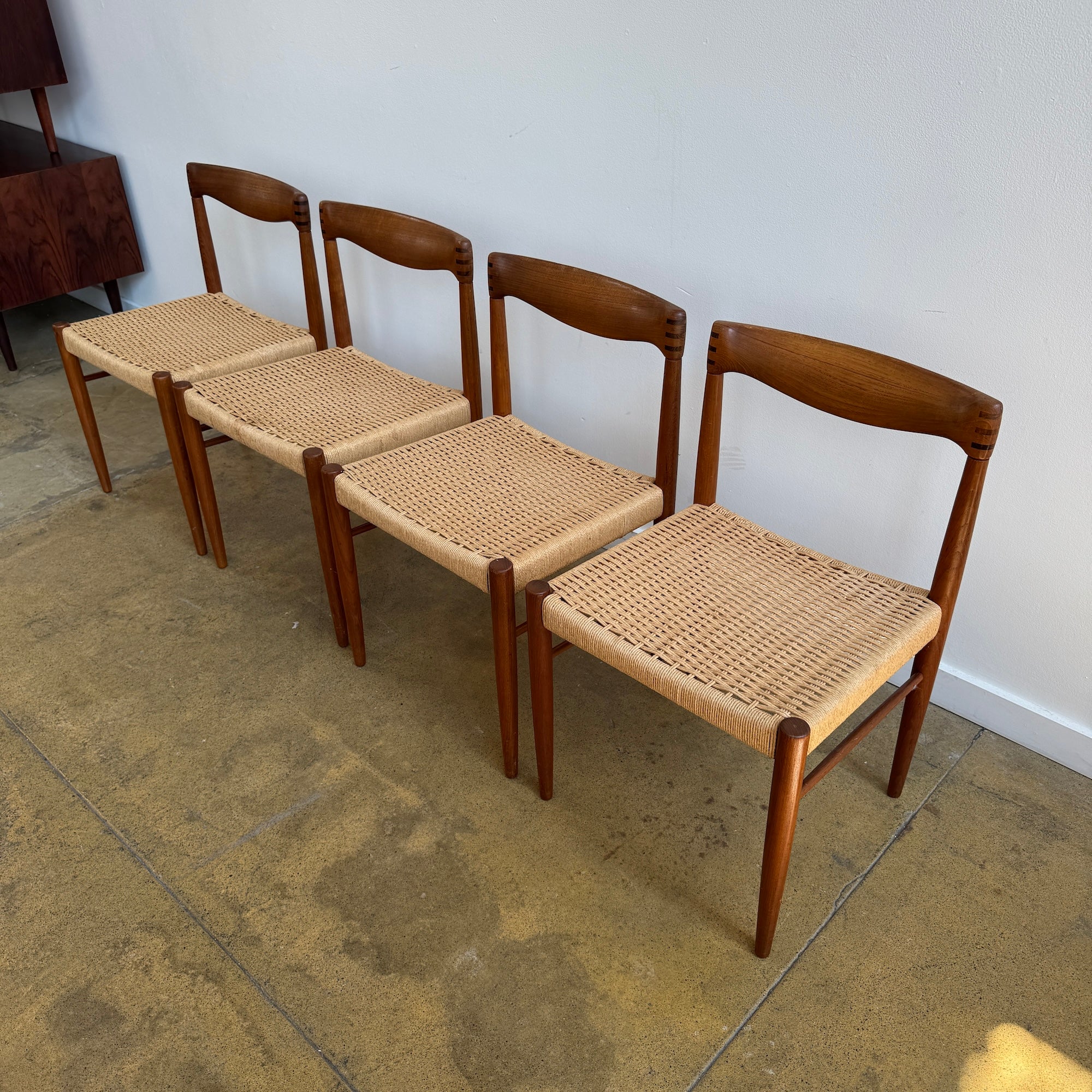 Danish Modern H.W. Klein Set of 4 for Bramin Paper Cord Dining Chairs, 1960s - Image 7