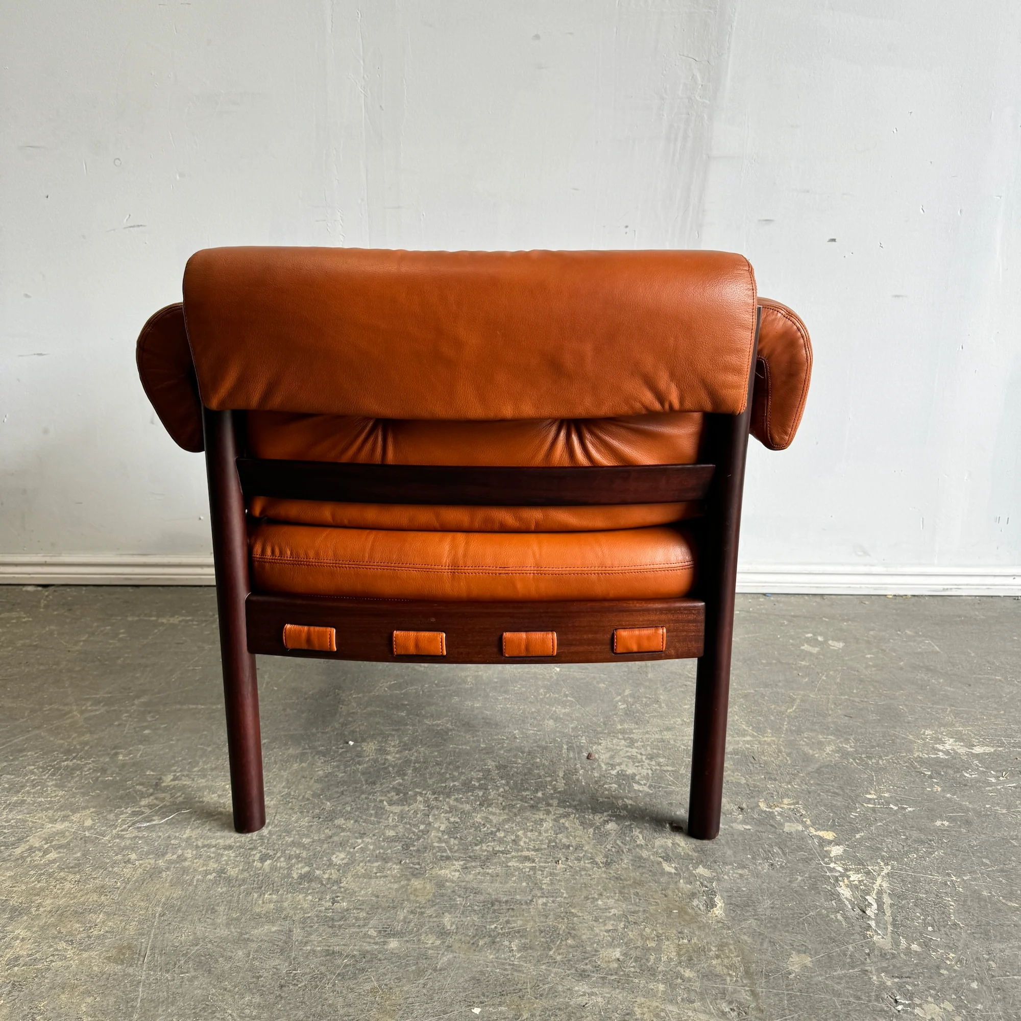 Danish Modern Leather & Rosewood Lounge Chair by Arne Norell - Image 4