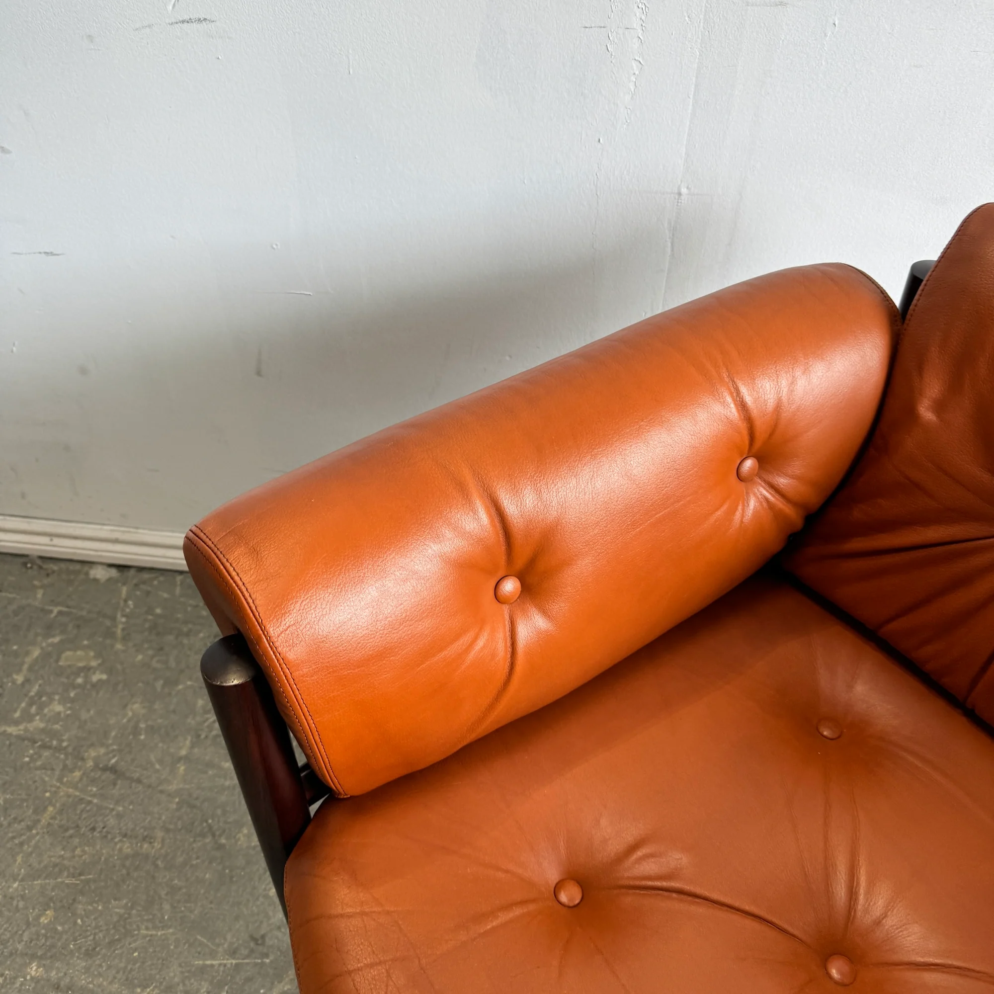 Danish Modern Leather & Rosewood Lounge Chair by Arne Norell - Image 7