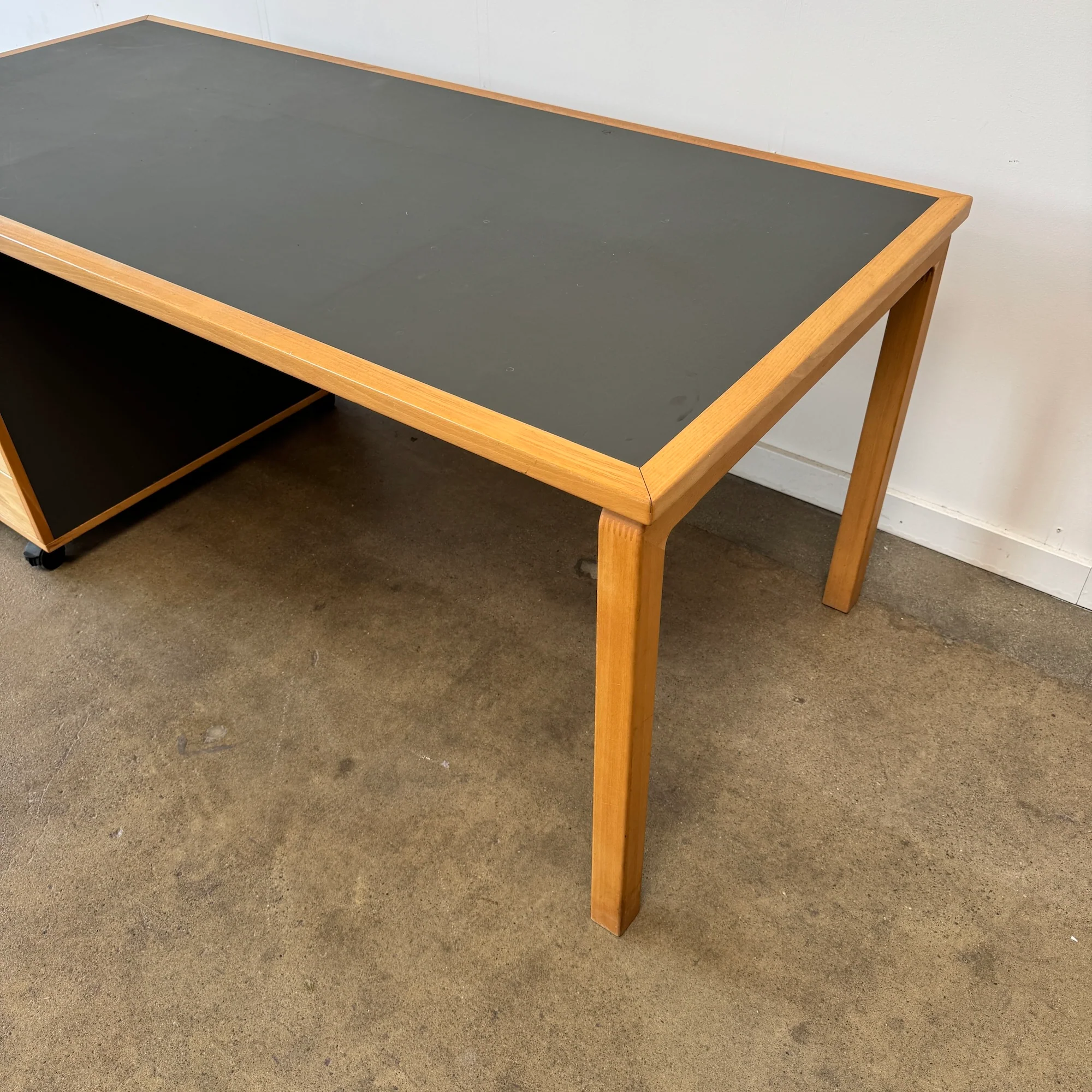 Danish Modern Magnus Olesen Desk with Movable Filing Cabinet - Image 6