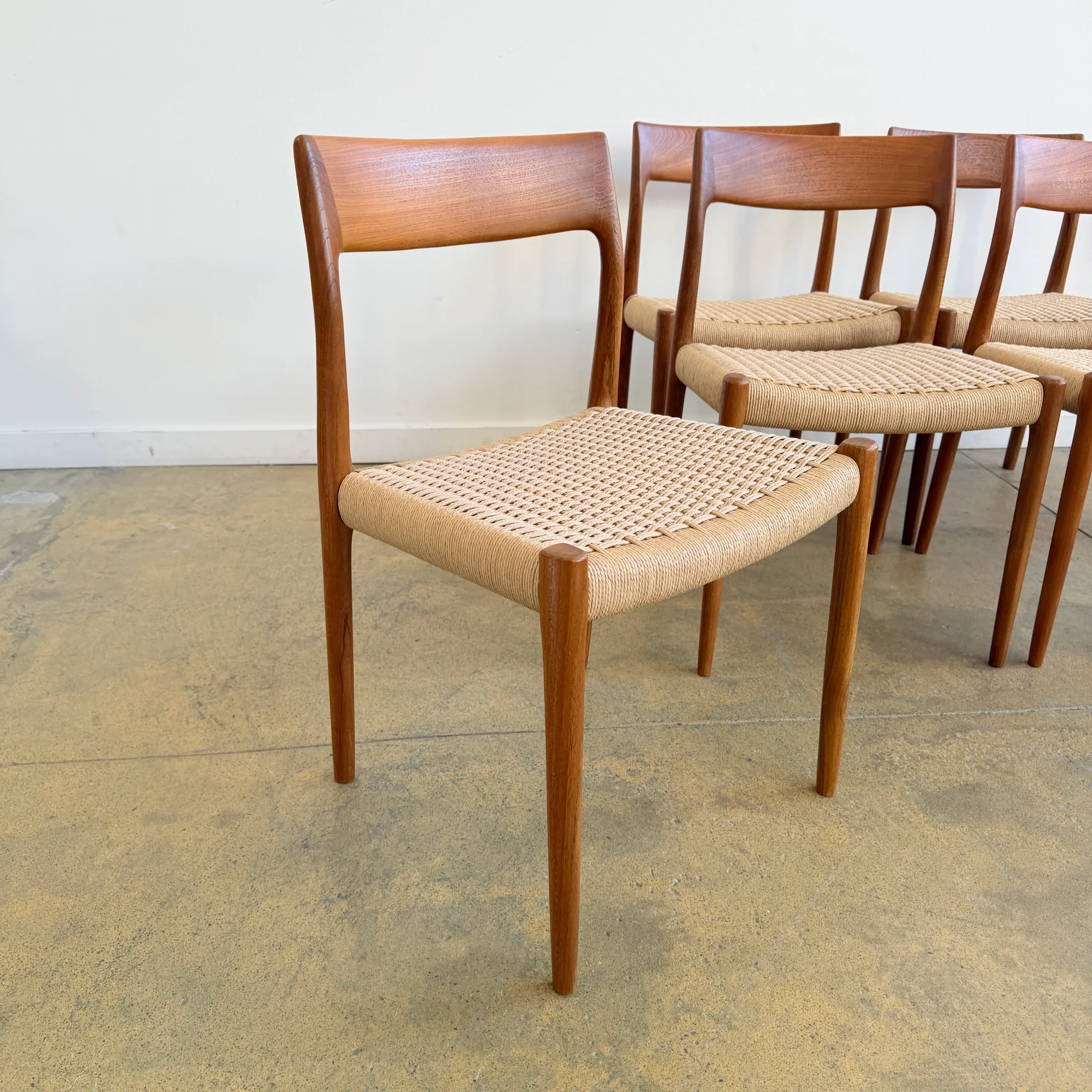 Danish Modern Niels Møller "Model 77" Teak 6 Dining Chairs (Fully Restored) - Image 3