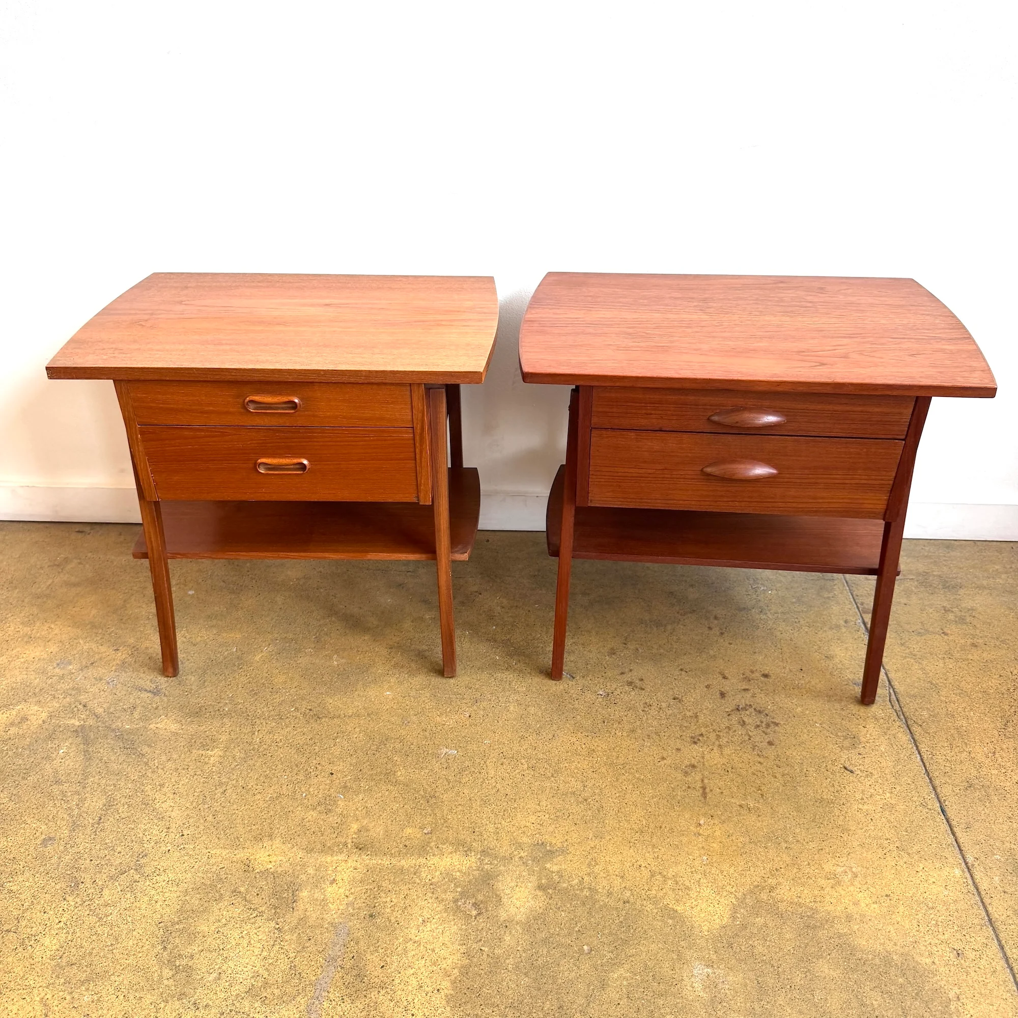 Danish Modern Pair of Teak Nightstands, 1960s - Image 2