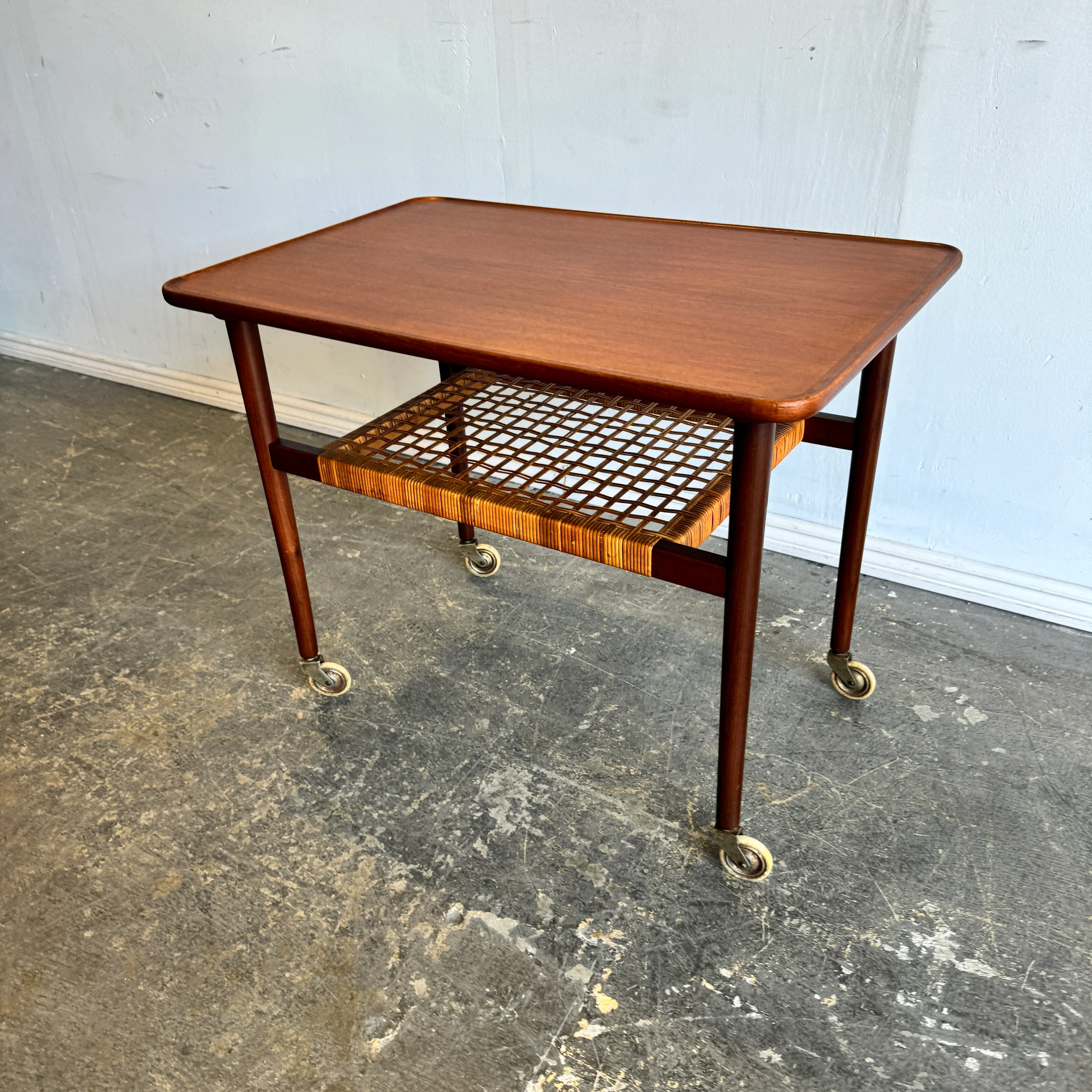Danish Modern serving trolley/ Bar cart in teak with canning - Image 5