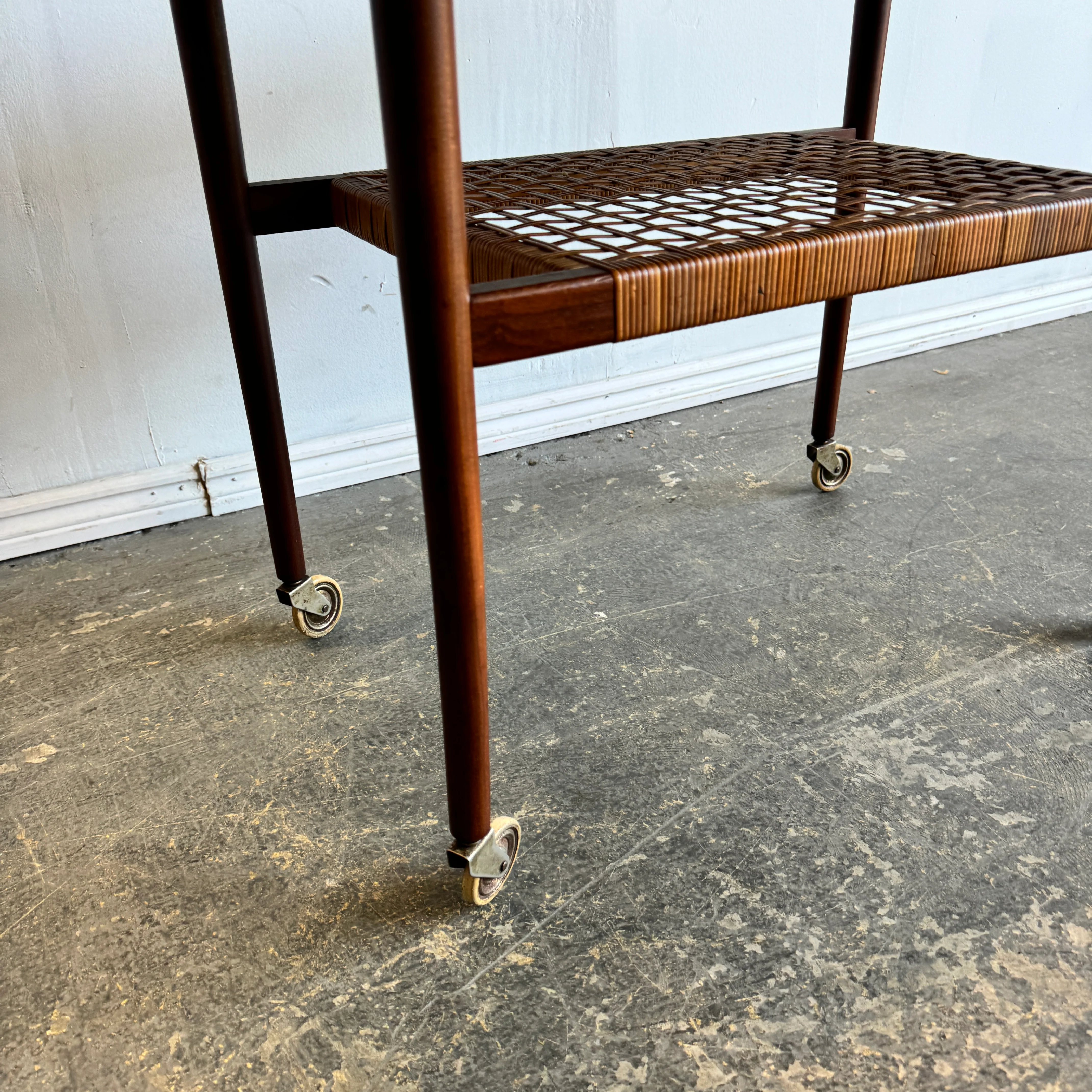 Danish Modern serving trolley/ Bar cart in teak with canning - Image 6