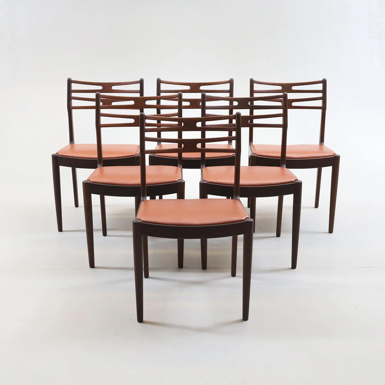 Danish Modern Set of 6 Johannes Andersen Model 101 Teak Dining Chairs, 1950s