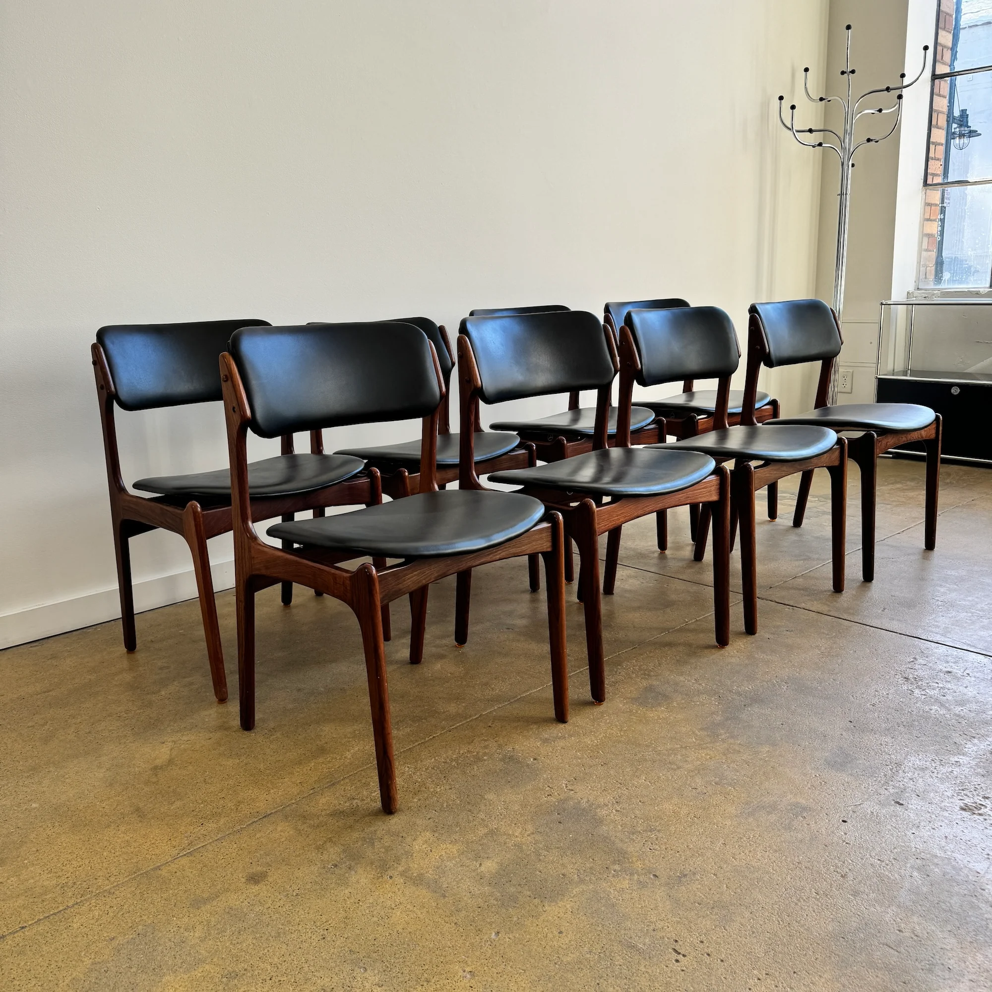 Danish Modern set of 8 Erik Buch Model 49 Rosewood Dining chairs - Image 2