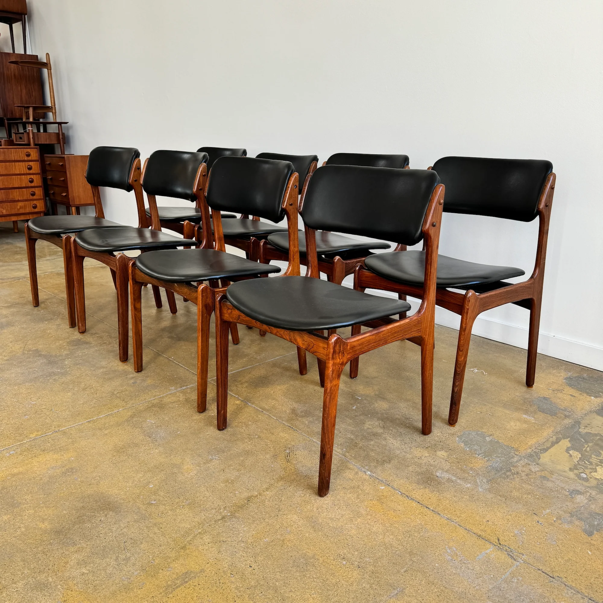 Danish Modern set of 8 Erik Buch Model 49 Rosewood Dining chairs - Image 3