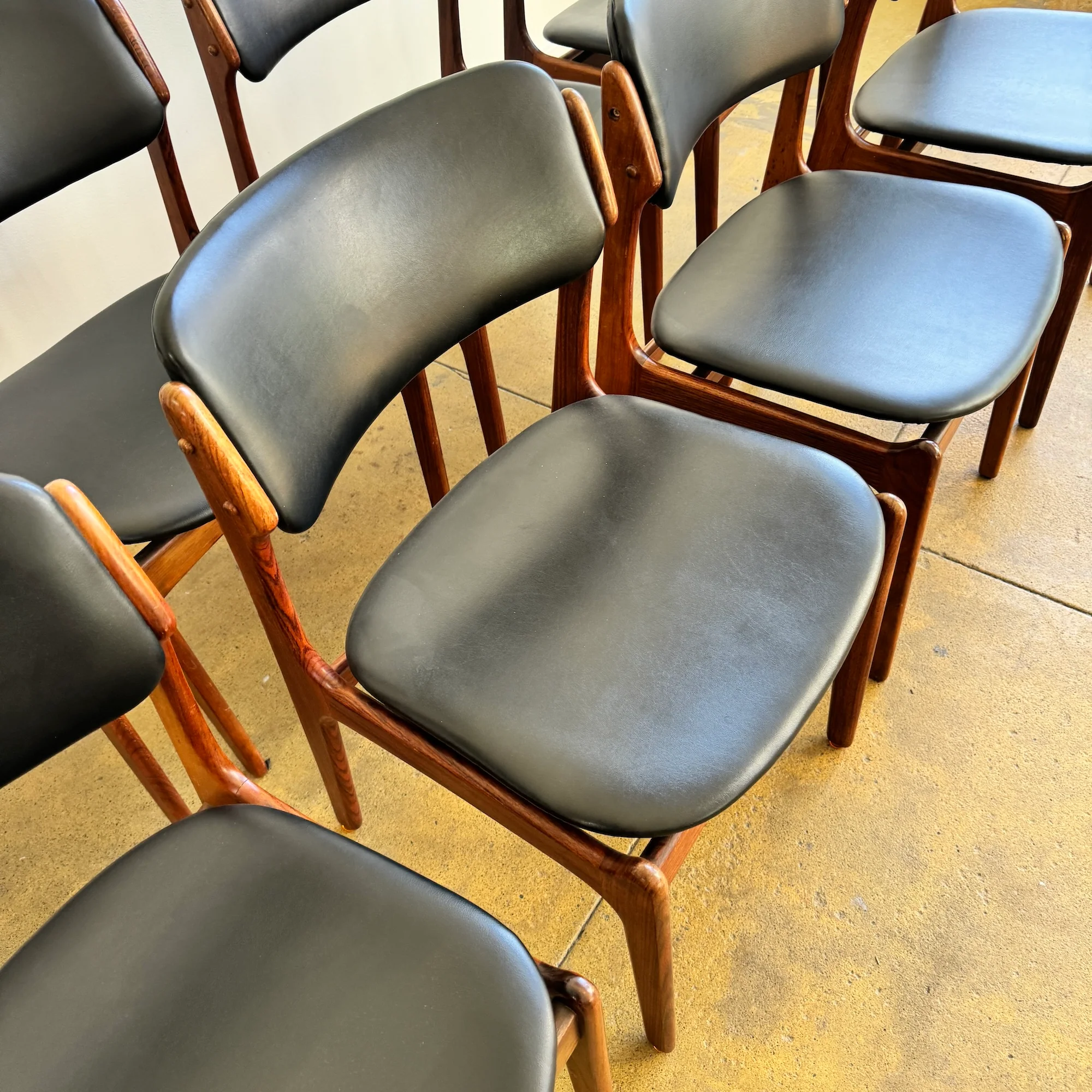 Danish Modern set of 8 Erik Buch Model 49 Rosewood Dining chairs - Image 5