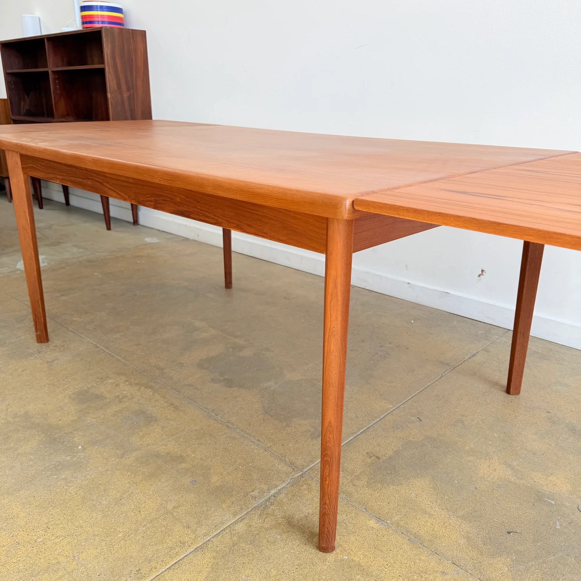 Danish Modern Teak Large Expandable Table by Furbo (Refinished) - Image 5