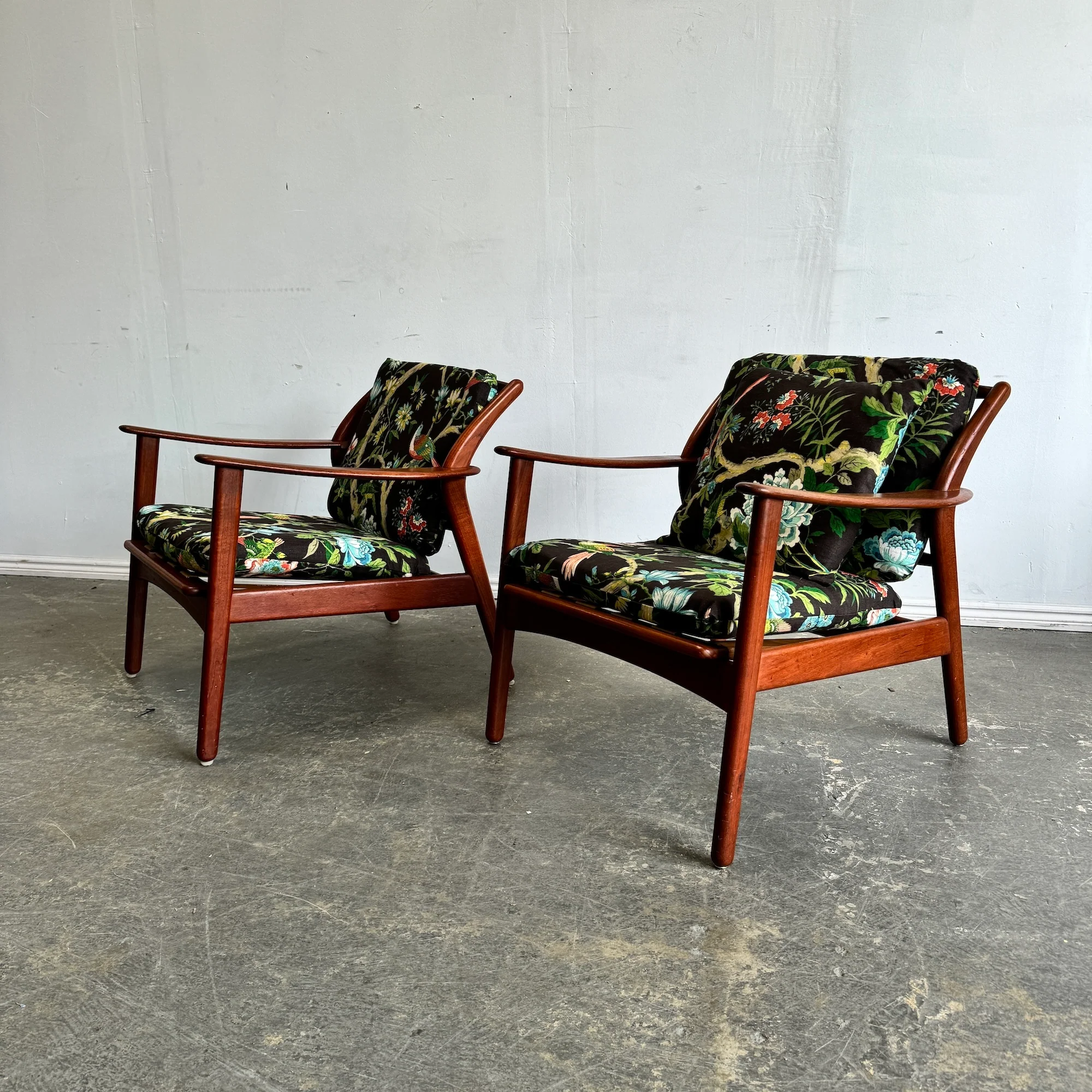 Danish Modern Teak sculpture chair set of 2