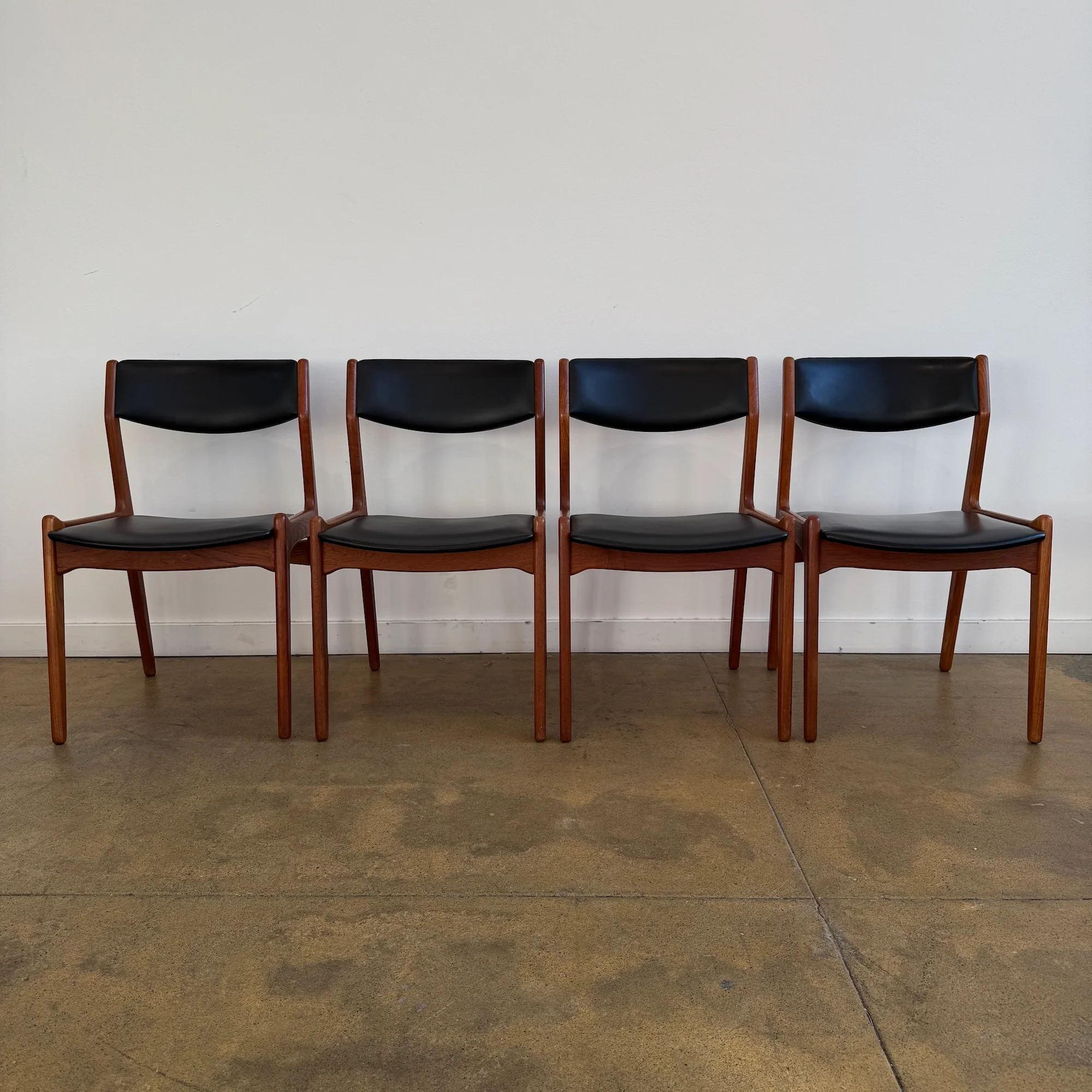 Danish Modern Teak set of 4 dining chairs by Erik Buch