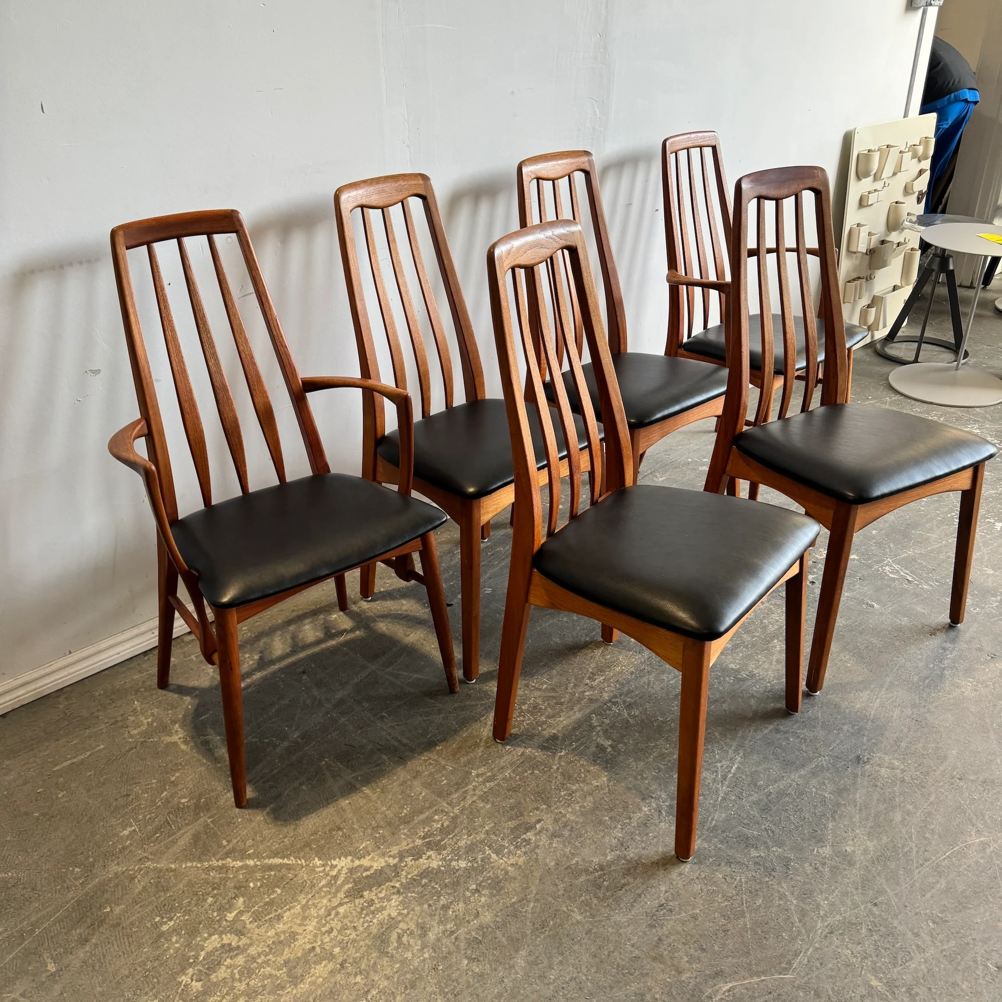 Danish Set of 6 Eva Dining Chairs by Niels Koefoed for Koefoeds Hornslet, 1960s - Image 3