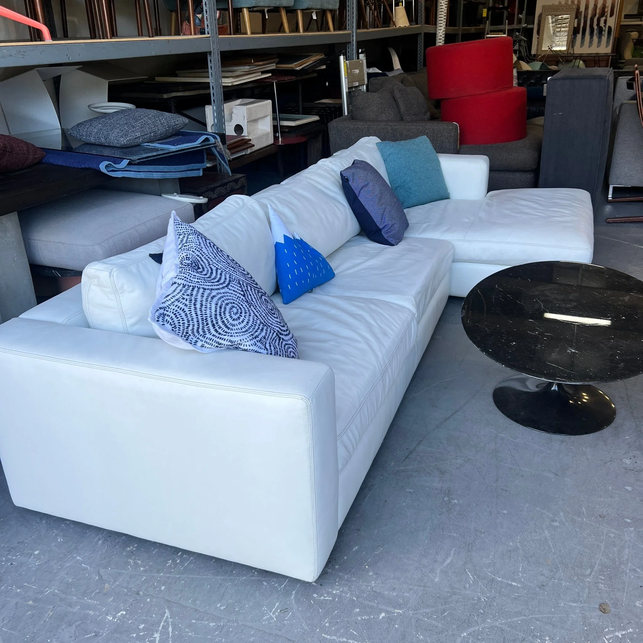 Design Within Reach leather Reid Sectional Sofa - Image 3