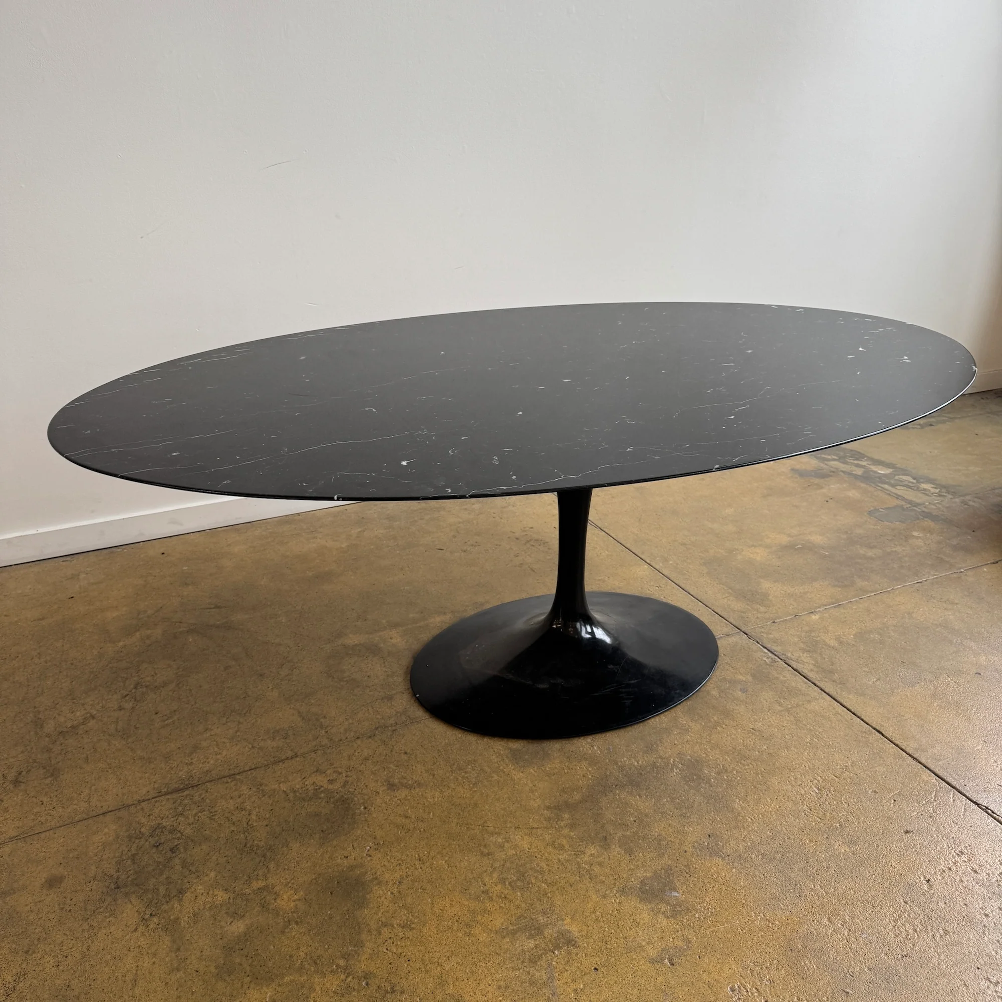 Knoll® Saarinen Oval 78' Nero Marquina  Dining Table - Image 2