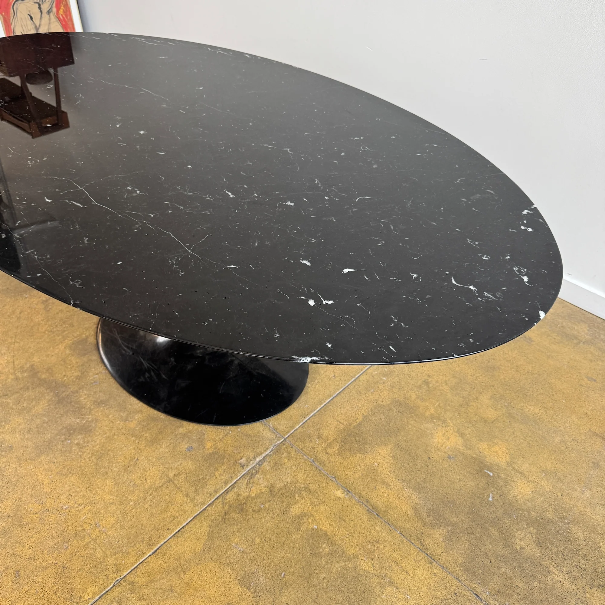 Knoll® Saarinen Oval 78' Nero Marquina  Dining Table - Image 8
