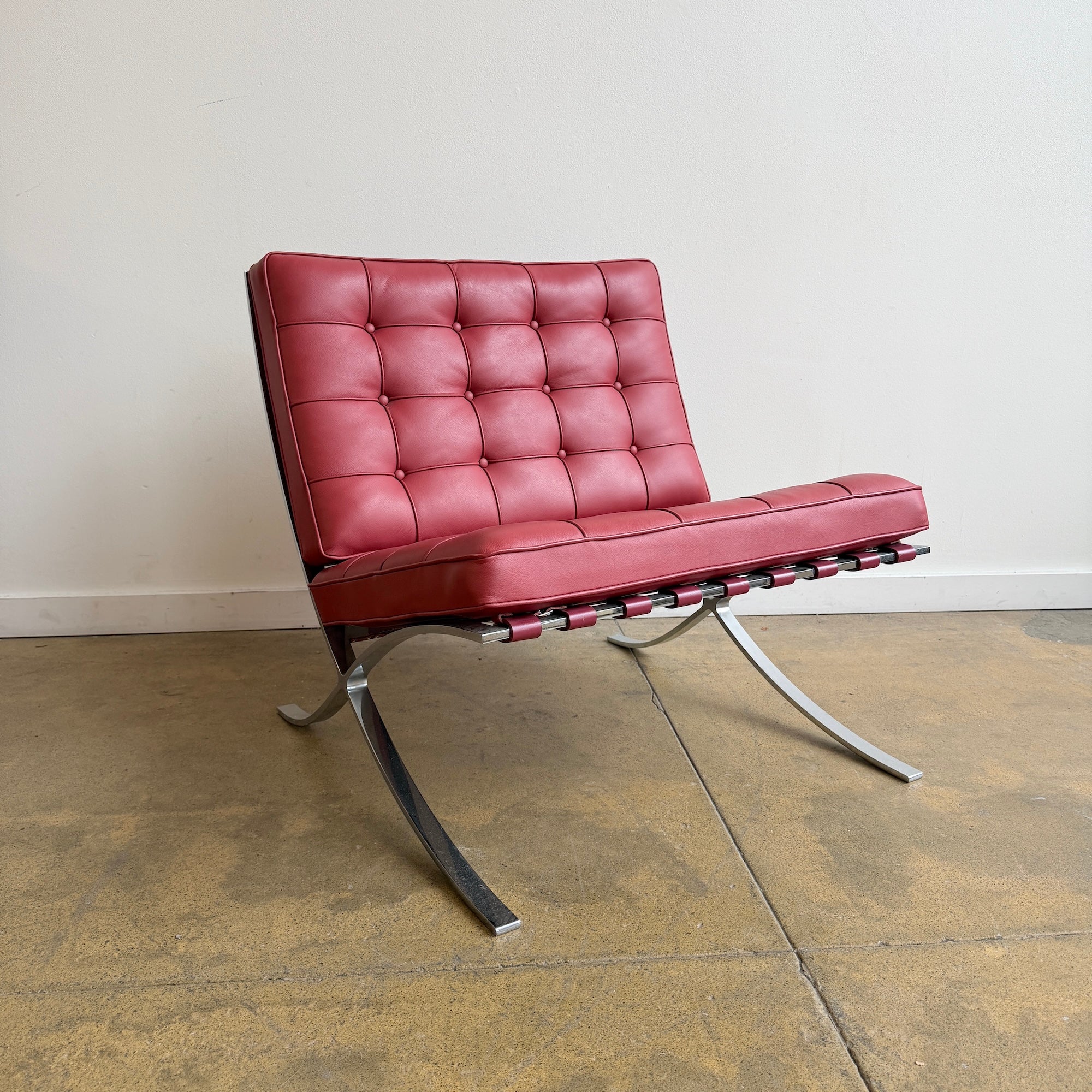 Knoll Mies Van Der Rohe iconic Barcelona chair - Burgundy