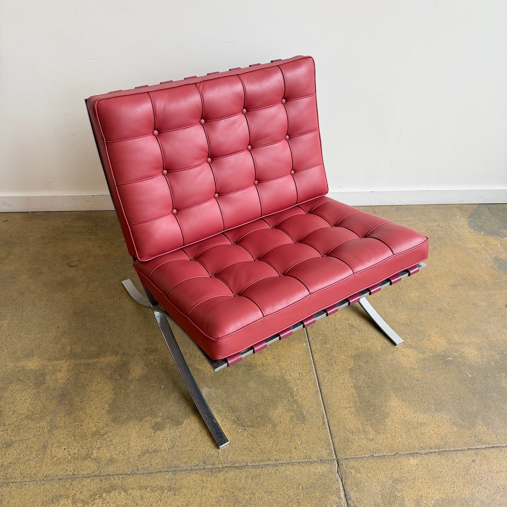 Knoll Mies Van Der Rohe iconic Barcelona chair - Burgundy - Image 2