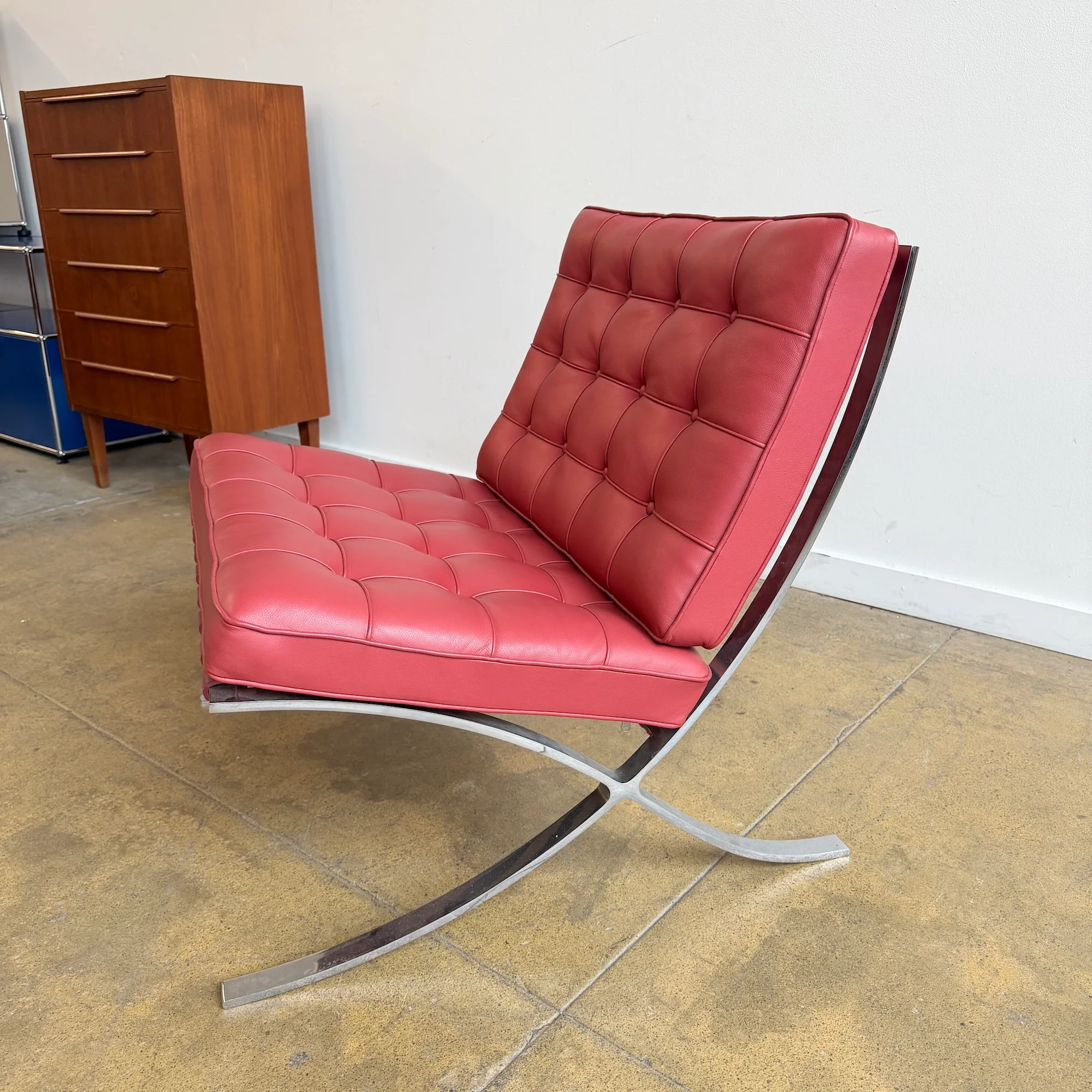 Knoll Mies Van Der Rohe iconic Barcelona chair - Burgundy - Image 3