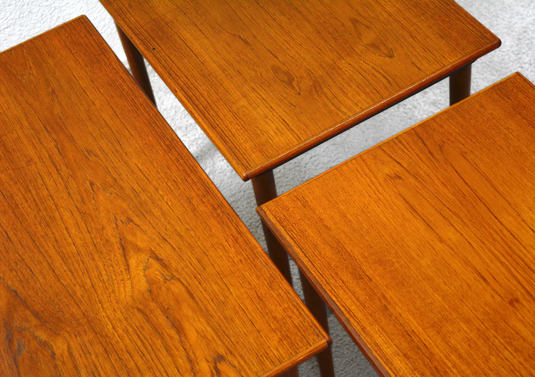 MCM Teak Nesting Table set from Denmark - Image 3