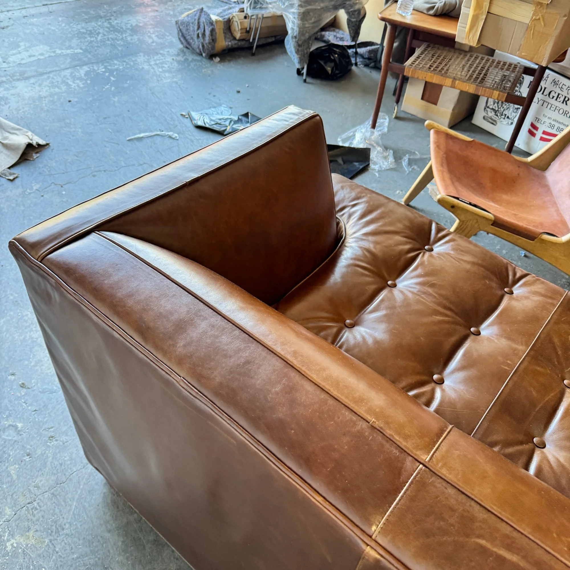 Mitchell Gold + Bob Williams Leather Sleeper Sofa - Image 4