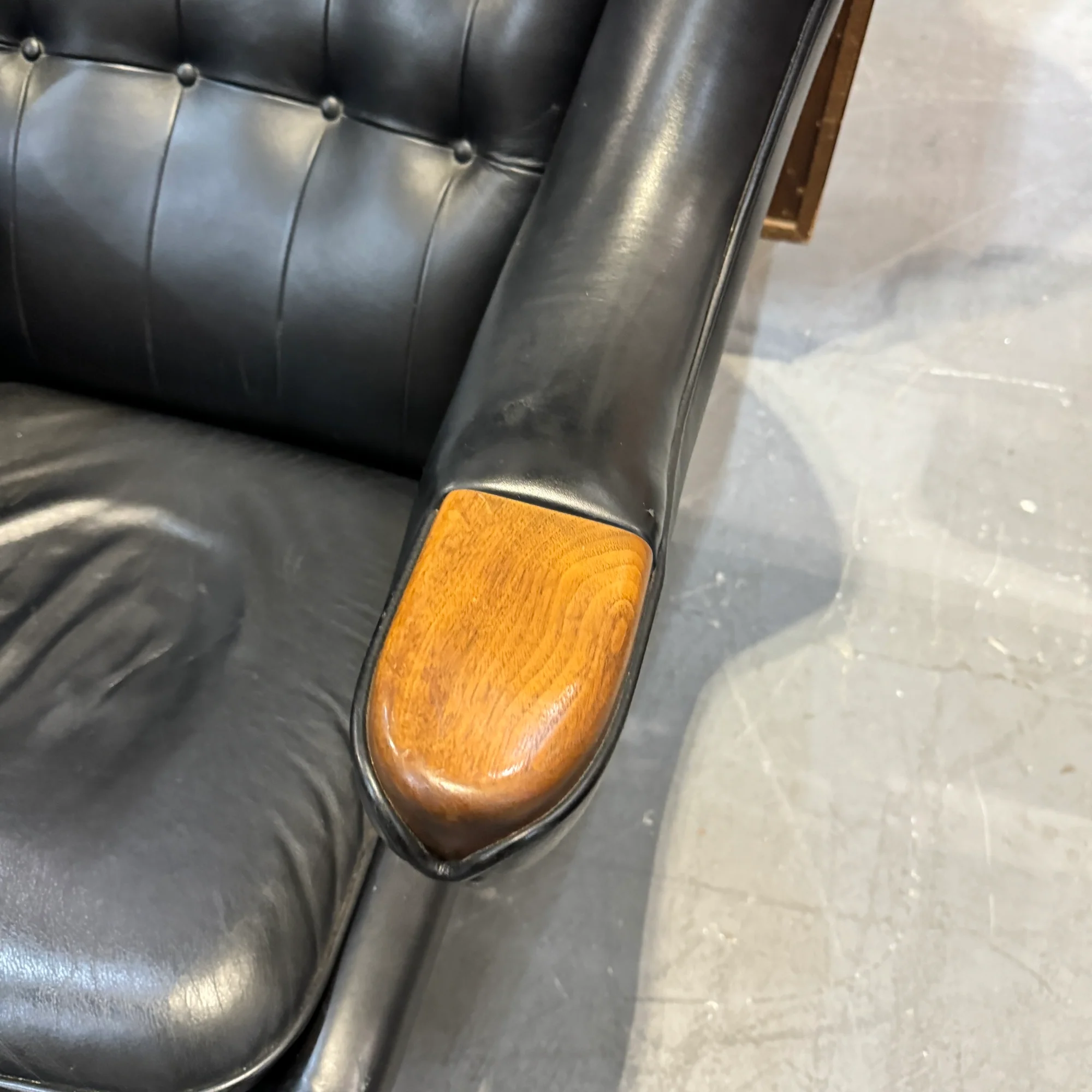 Modernica Papa Bear Chair with ottoman in leather upholstery - Image 8